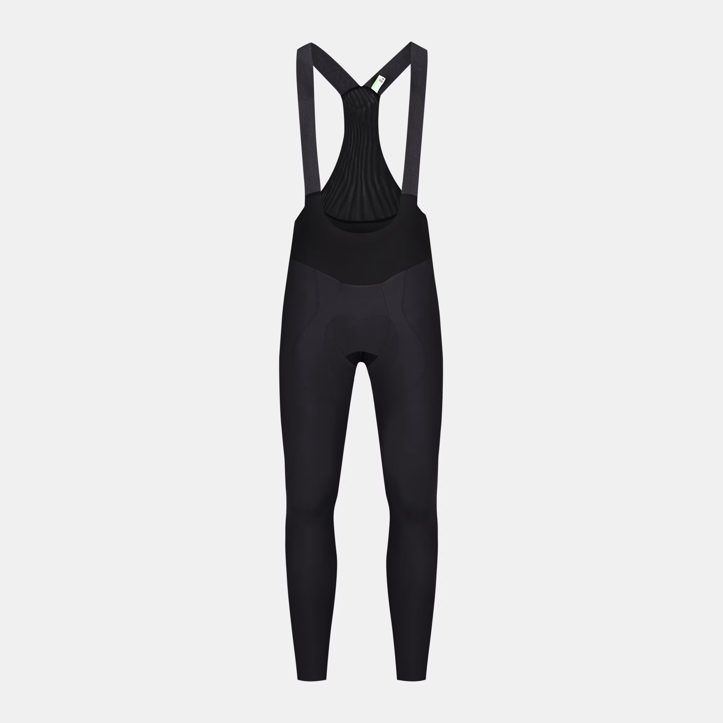 Q36.5 Dottore Termico Bib Tights - Men's - Black front view with elastic straps and thermal fabric for winter cycling comfort