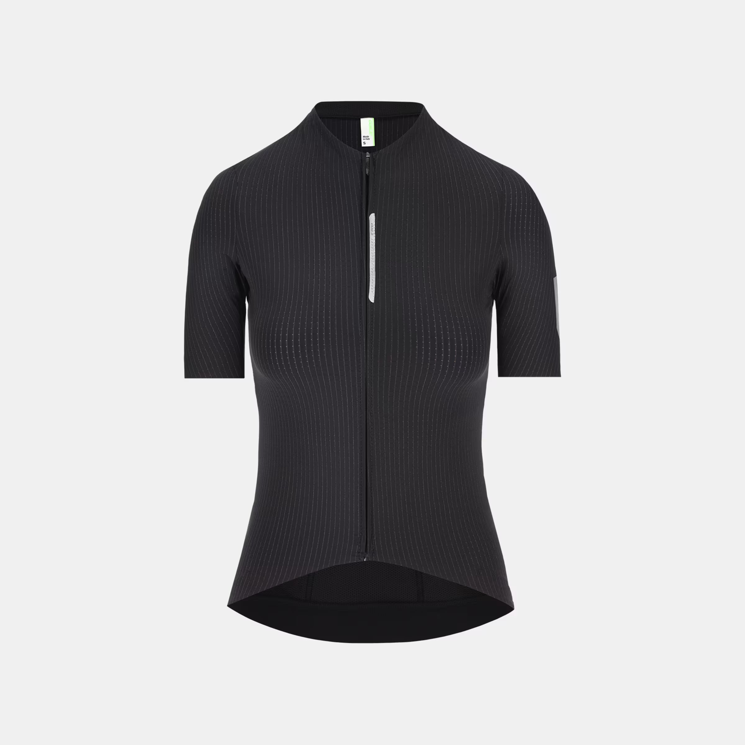 Q36.5 Dottore Pro Jersey - Women's - Black front view showing streamlined fit and subtle vertical texture design