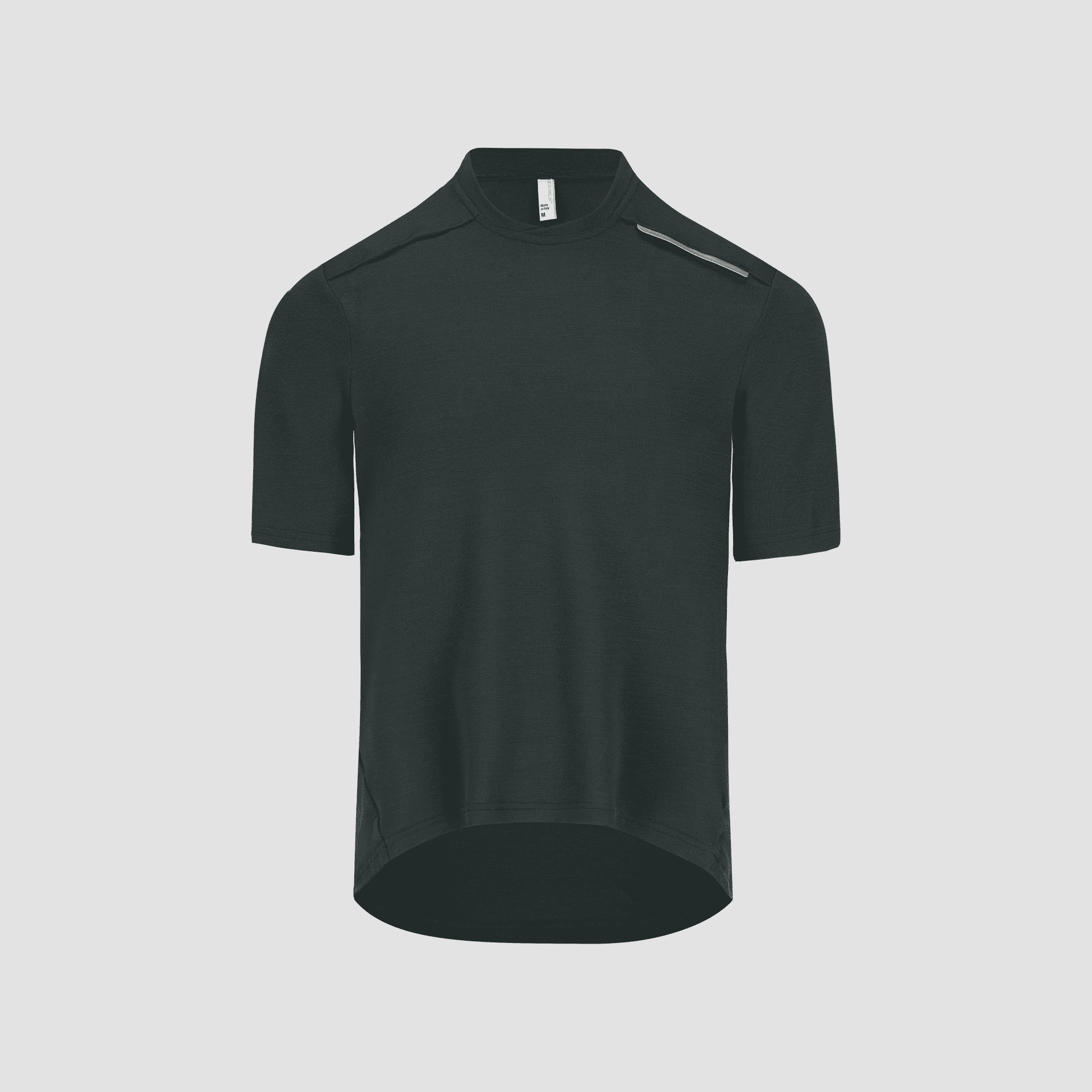 Q36.5 Adventure Tech T-shirt - Men's - Forest Green shown front view with short sleeves and subtle shoulder detail
