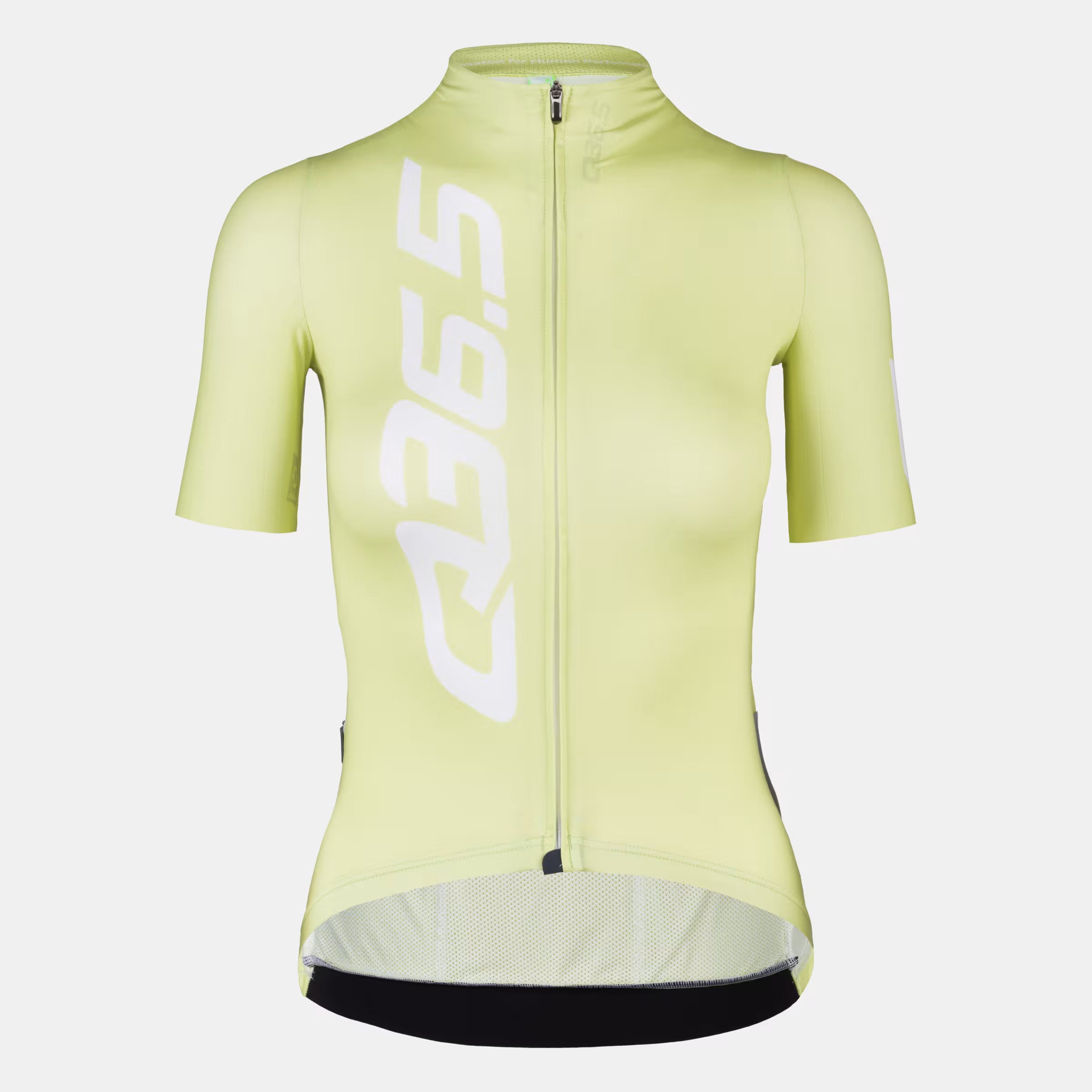 Q36.5 Gregarius Pro Signature Jersey - Women's - Menta Green front view with full zipper and large logo on soft fabric