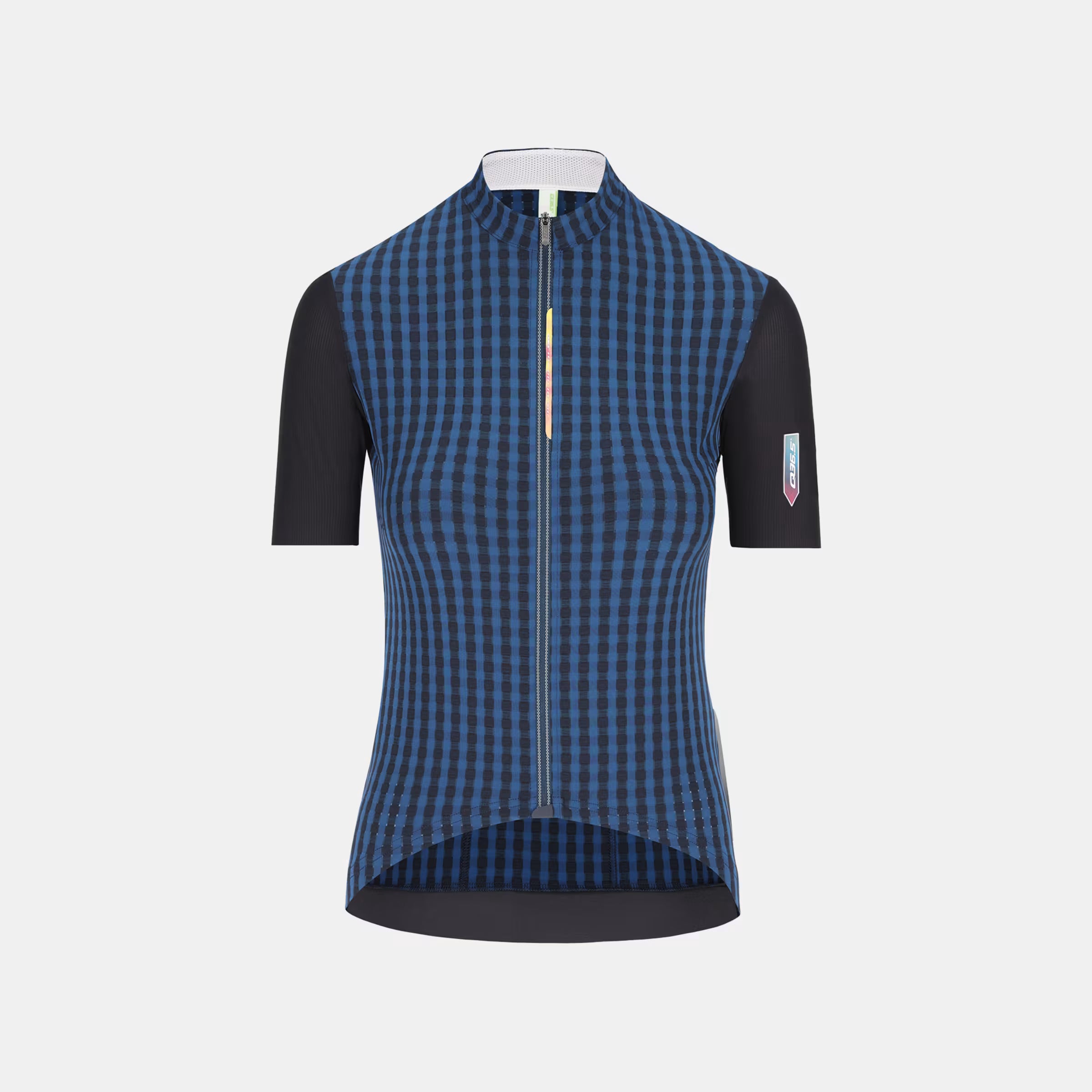 Q36.5 Dottore Clima Jersey - Woman's - Navy Blue with short sleeves and full front zipper on lightweight cycling fit