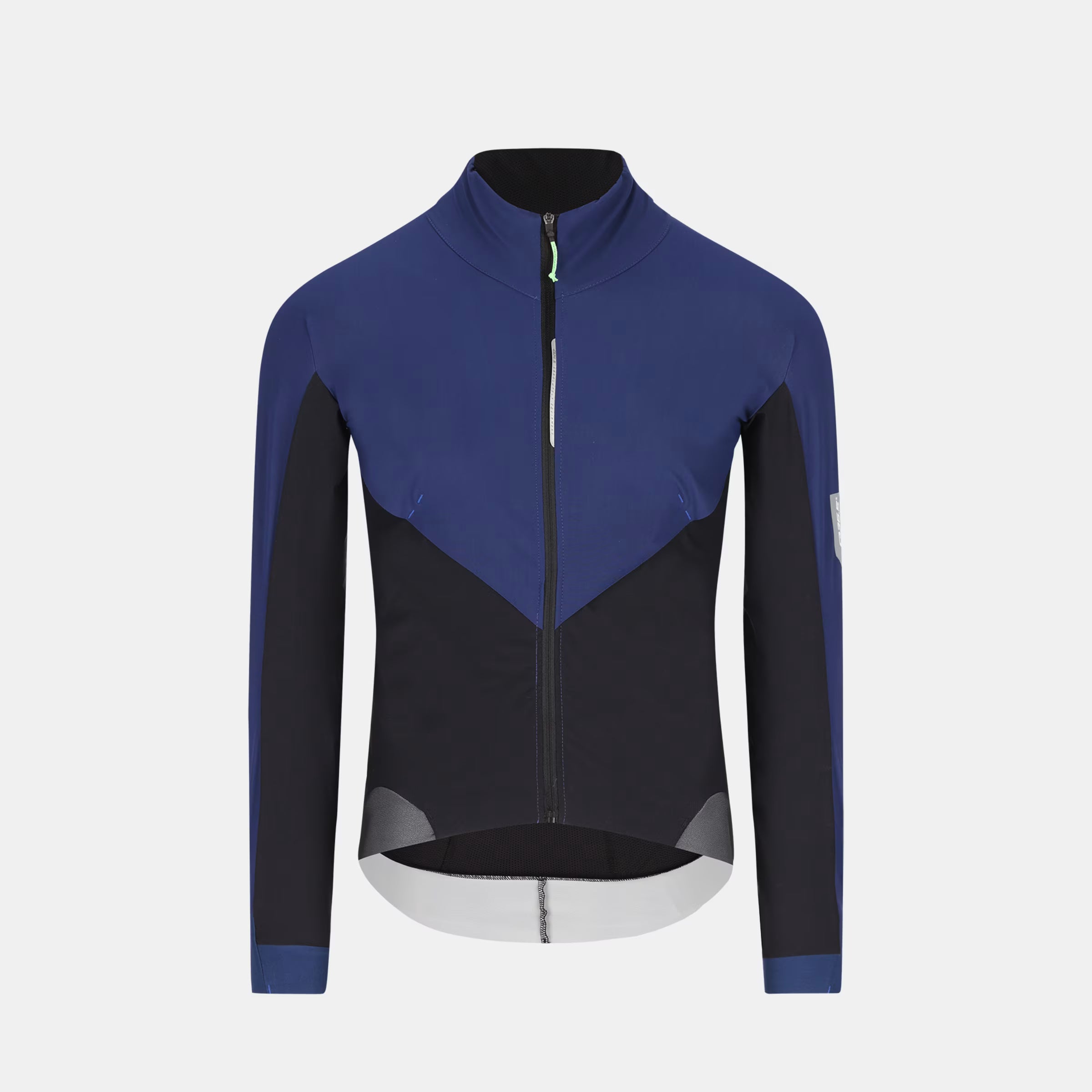 Q36.5 Bat Shell Long Sleeves Jersey - Unisex - Navy Blue with full zip and slim fit shown against white background