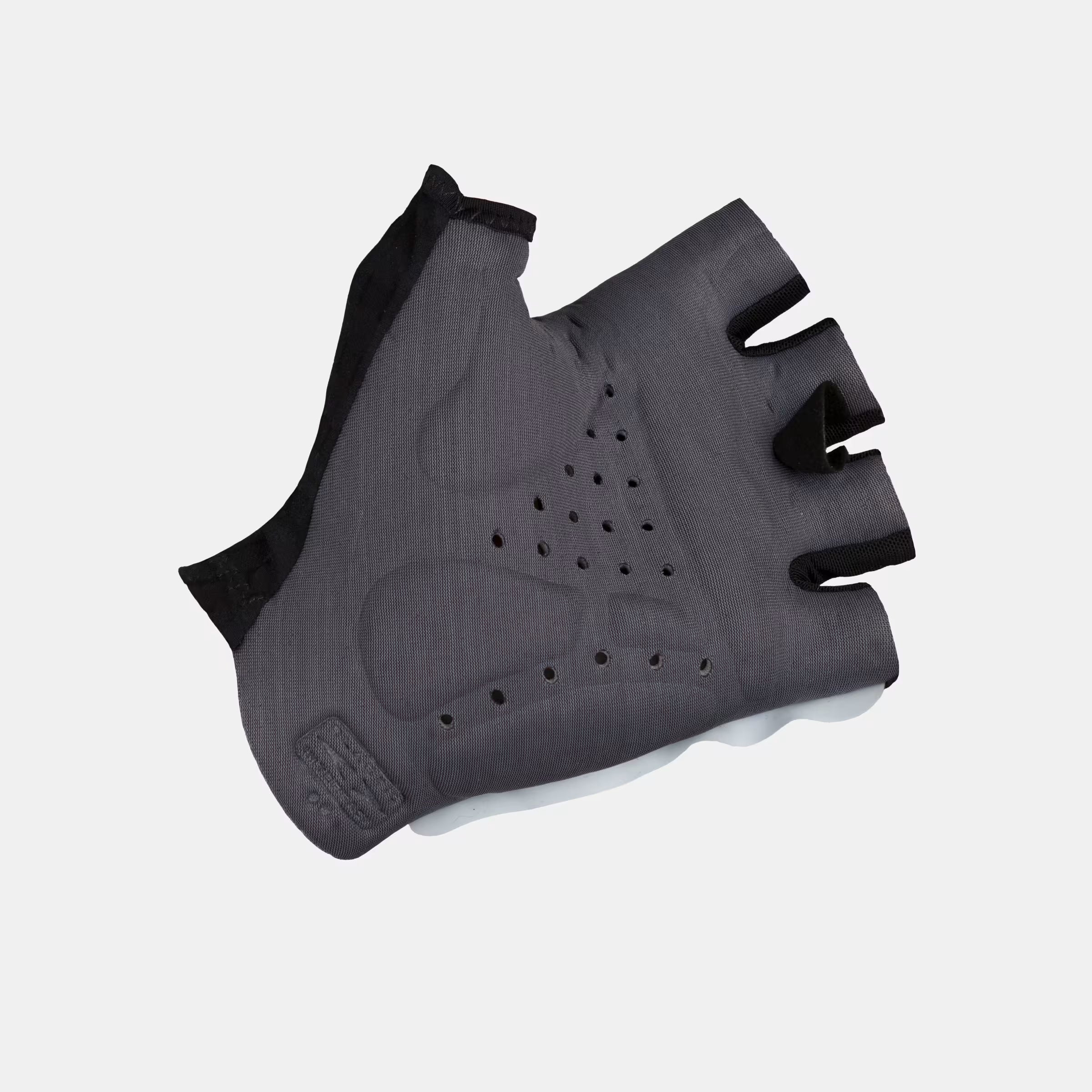 Q36.5 Dottore Clima Summer Gloves - Black shown flat with ventilation holes and padded palm for cycling comfort