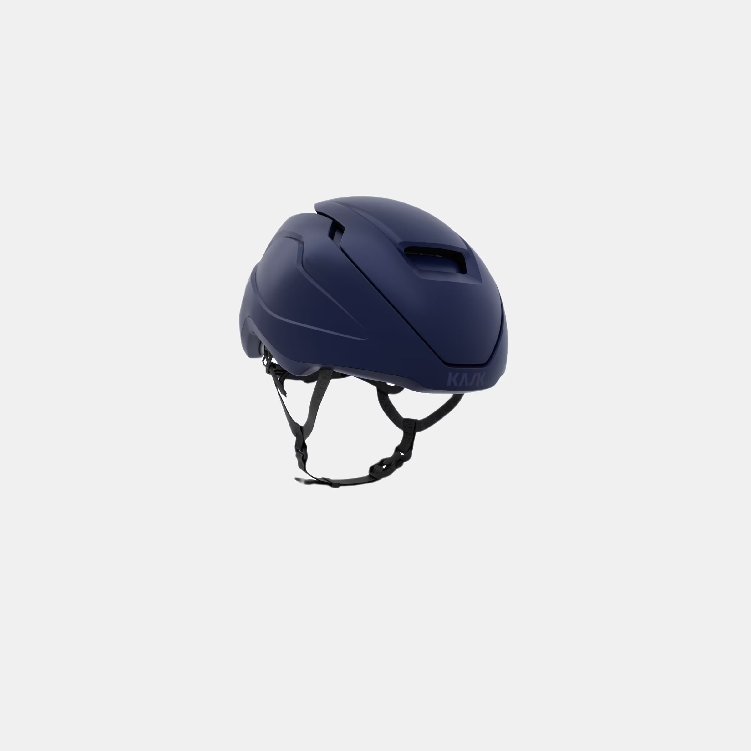 Kask Wasabi Helmet - Blue Matt shown front side with adjustable vent and sleek aerodynamic design