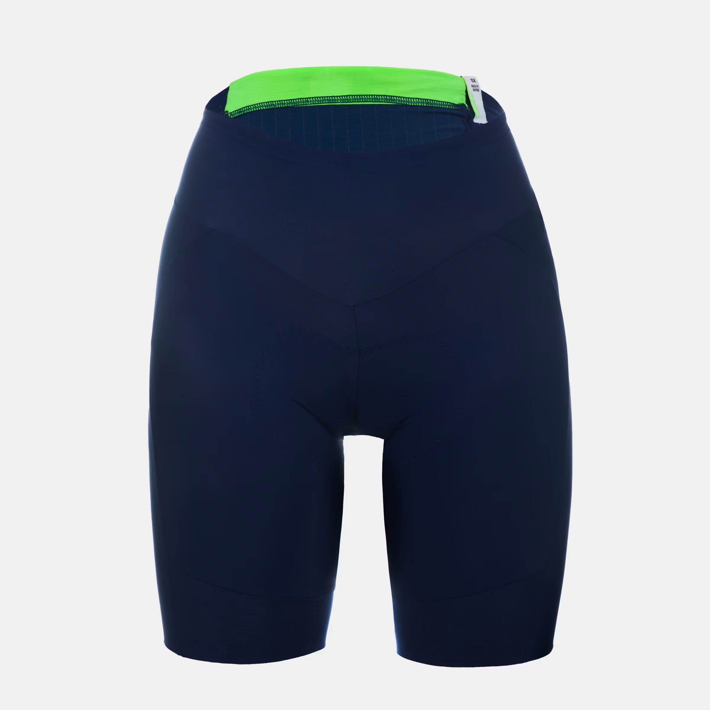 Q36.5 Gregarius Essential Half Shorts - Women's - Navy Blue front view with high waistband and compression fit for cycling comfort