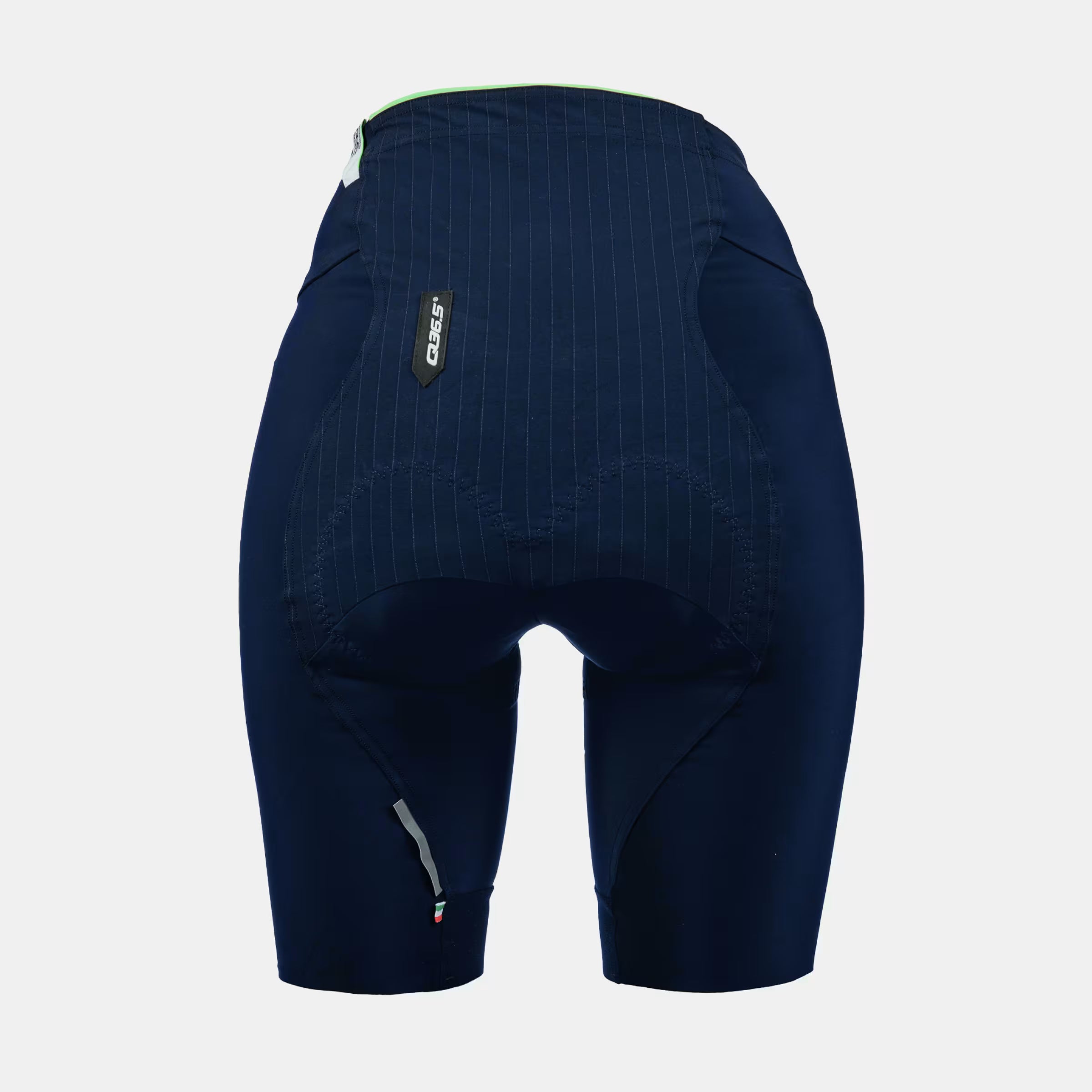 Back view of Q36.5 Gregarius Essential Half Shorts - Women's - Navy Blue showing padded seat and fitted design