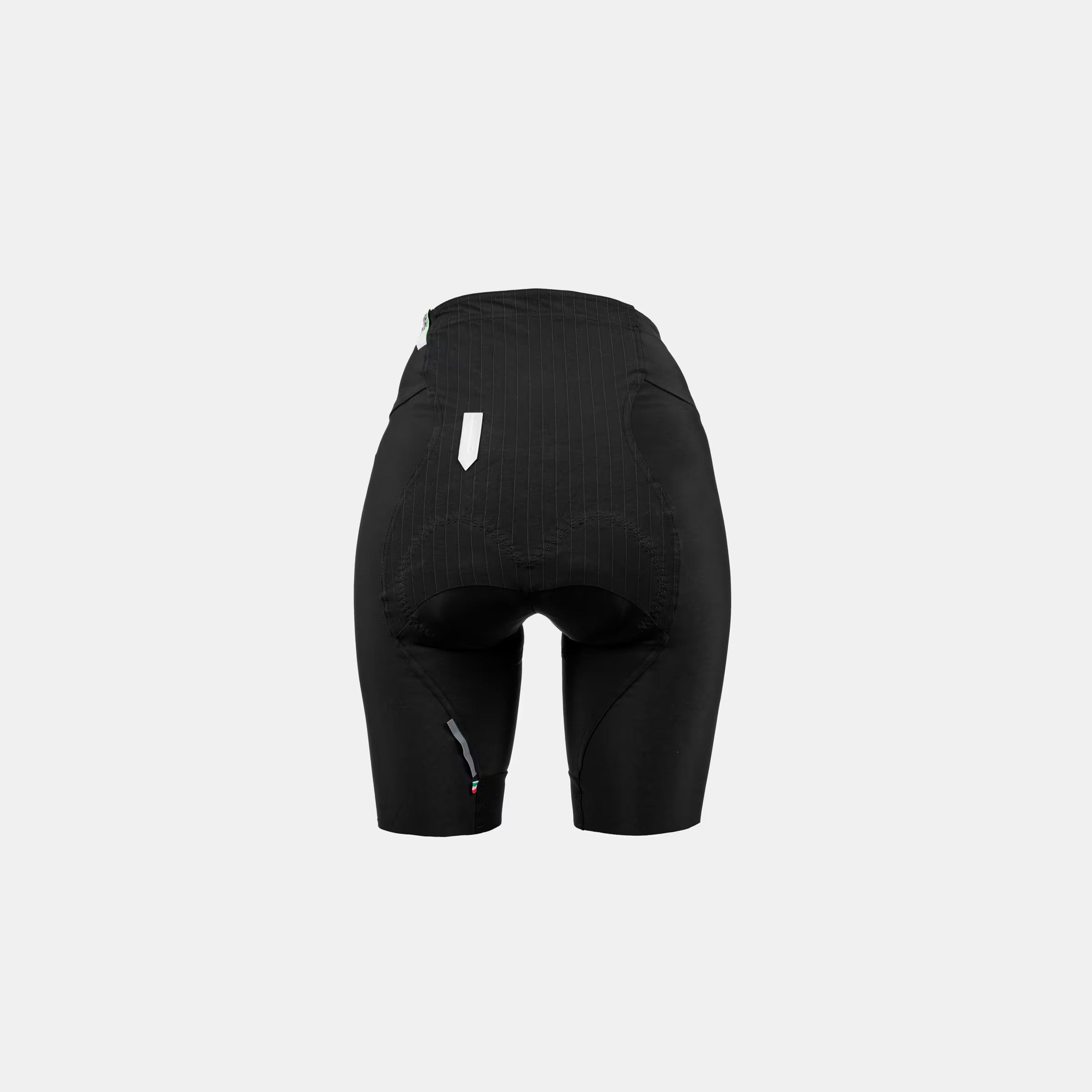 Back view of Q36.5 Gregarius Essential Half Shorts - Women's - Black showing ergonomic chamois and sleek fit design