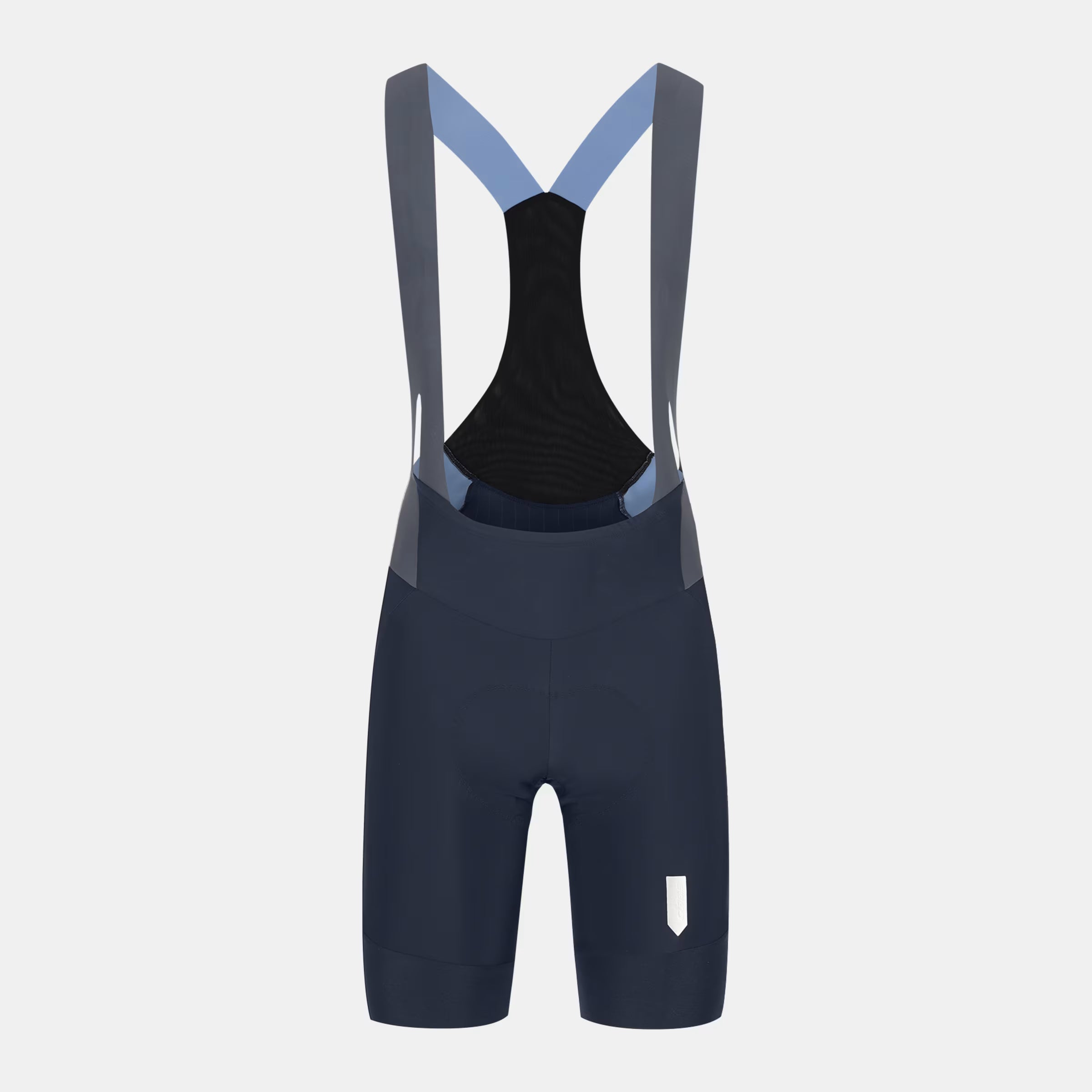 Q36.5 Gregarius Pro Bib Shorts - Women's - Nautica Blue in front view showing breathable straps and sleek blue fabric design