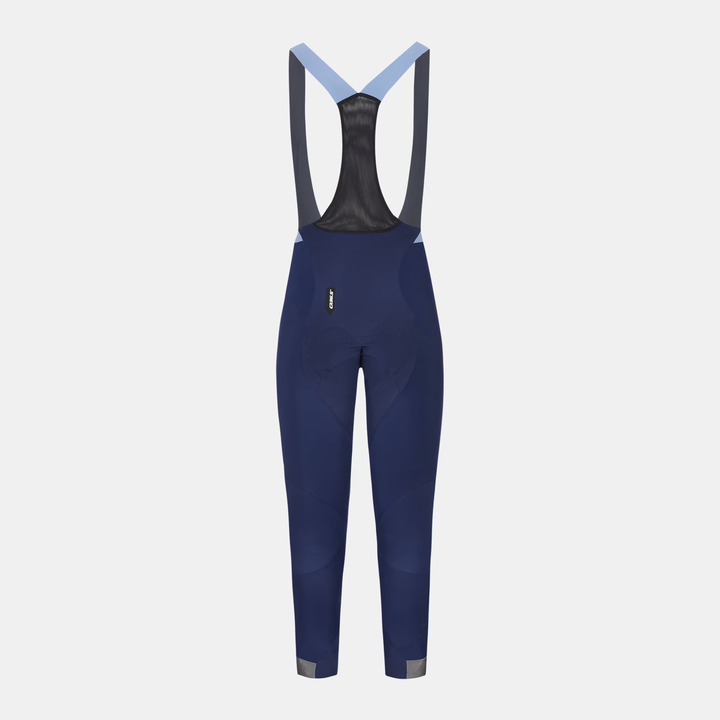 Q36.5 Dottore Hybrid Bib Tights - Women's - Navy Blue shown front view with breathable mesh straps and tapered leg design