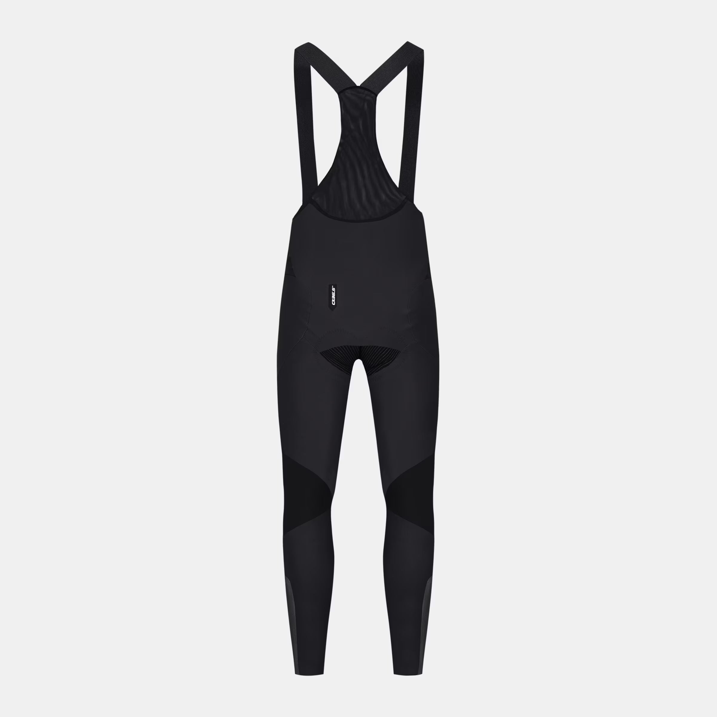 Q36.5 Dottore Hybrid Bib Tights - Men's - Black front view with mesh back panel and ergonomic fit details