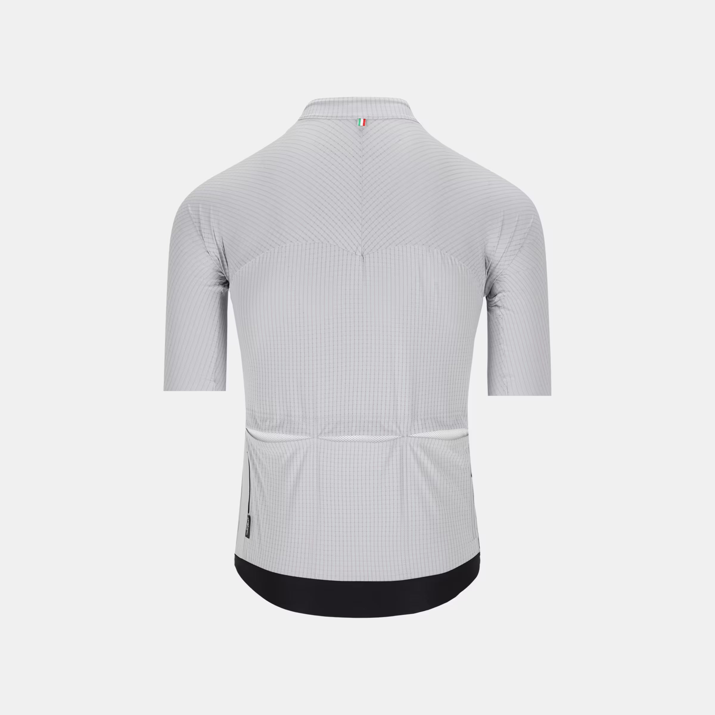 Back view of Q36.5 Dottore Pro Jersey - Men's - Ice Grey with subtle texture and rear pockets for cycling essentials