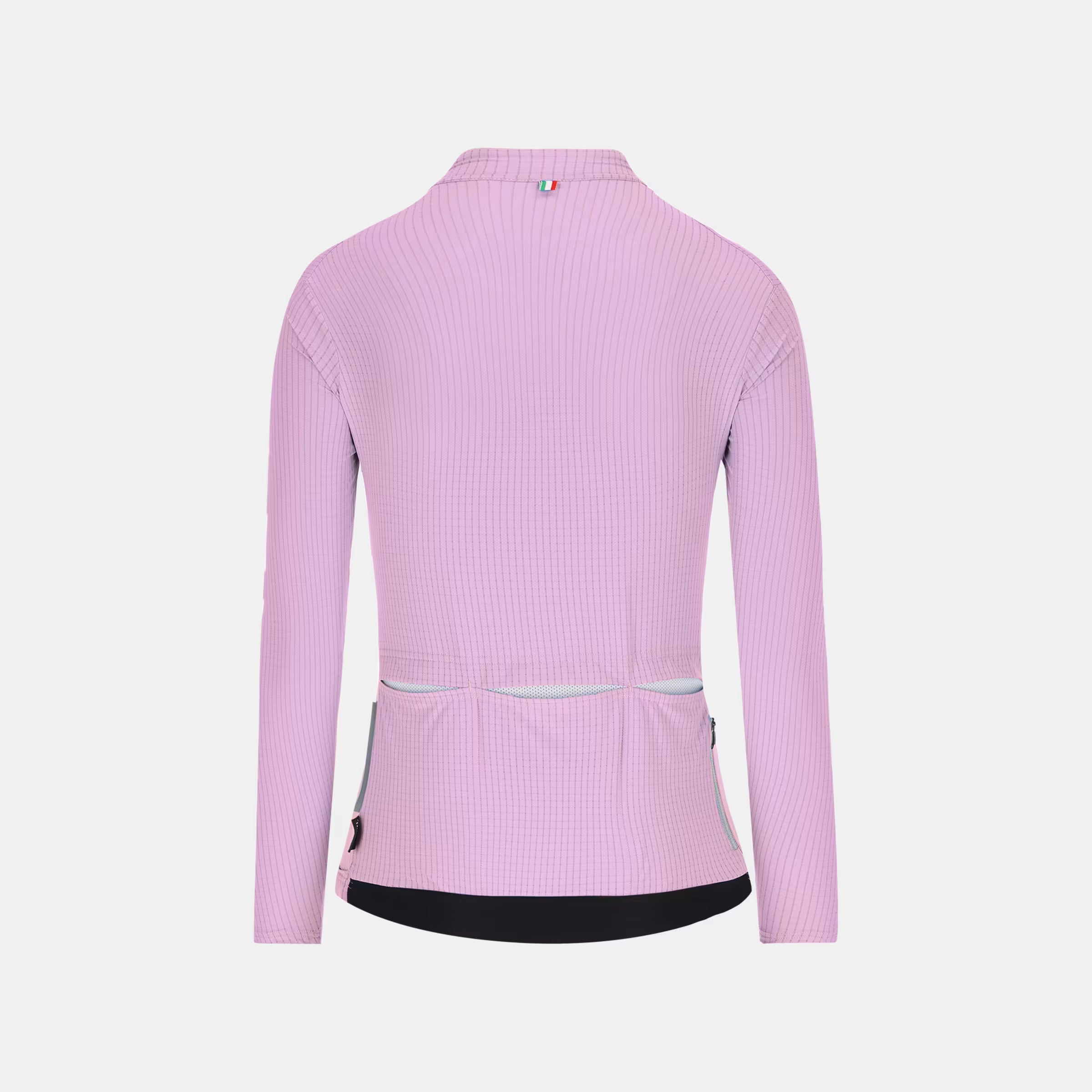 Back view of Q36.5 Dottore Pro Long Sleeve Jersey - Women's - Lilla Purple with three rear pockets and ribbed fabric texture