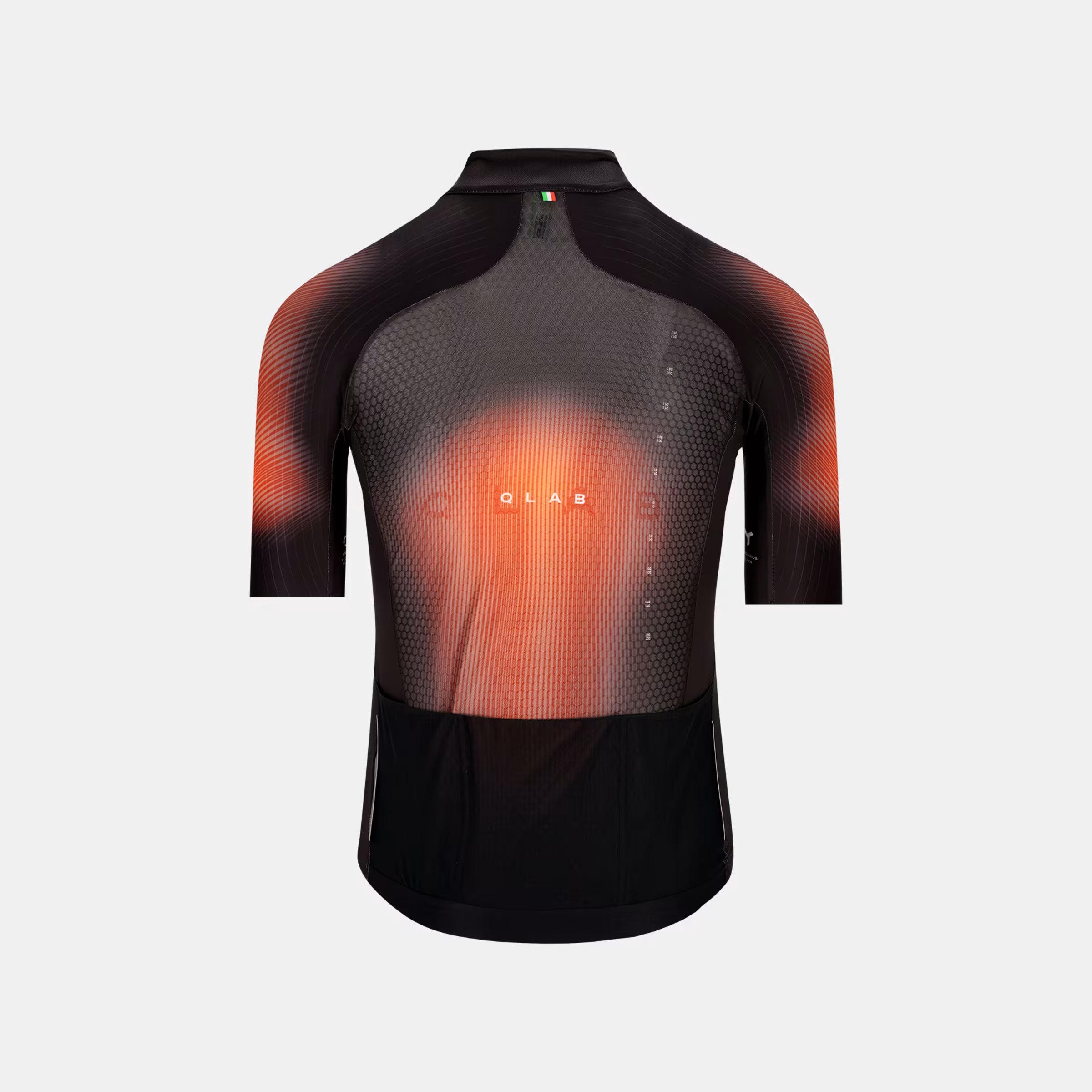 Back view of Q36.5 Gregarius Clima QLAB Jersey - Men's - Red showing breathable fabric and fitted design