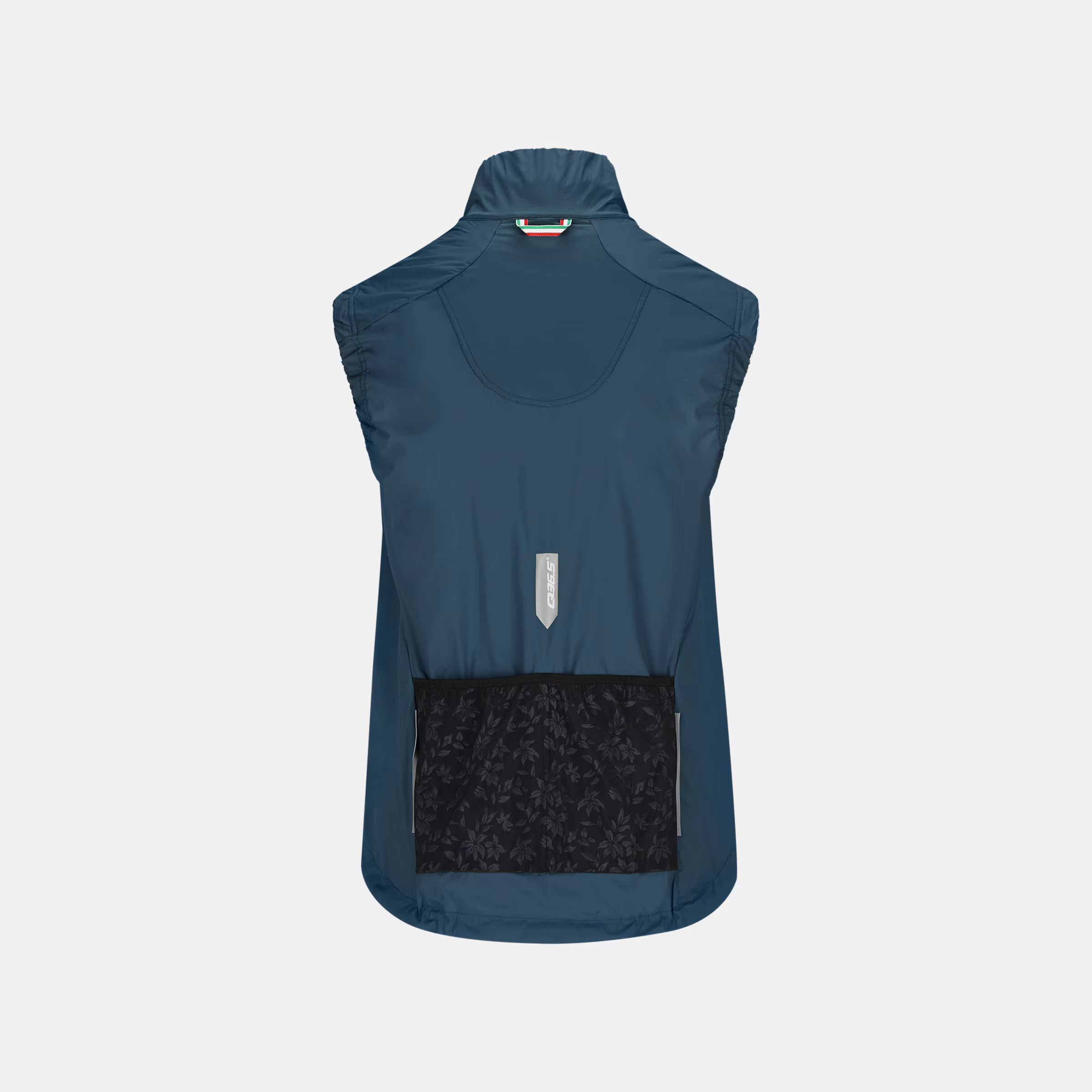 Q36.5 Adventure Vest - Women's - Australian Green showing back view with black rear pocket and high collar design