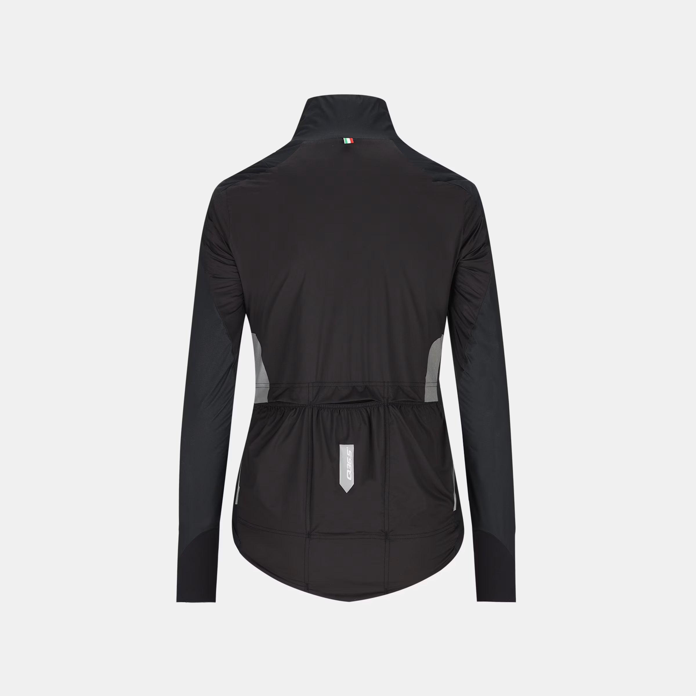 Back view of Q36.5 Adventure Winter Jacket - Women's - Black showing long sleeves and rear storage pockets