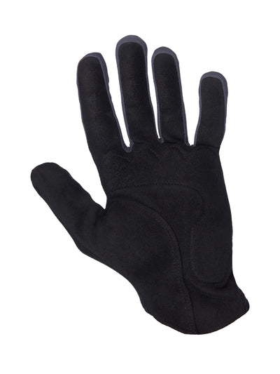 Q36.5 Hybrid Que X Grey and black cycling glove with micro suede palm for grip and dexterity.