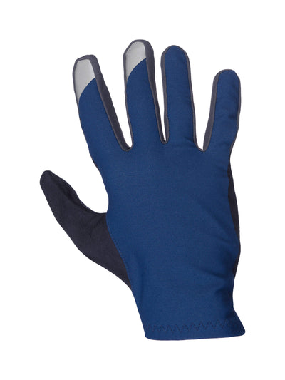 Q36.5 Hybrid Que X Blue and black cycling glove with micro suede palm for grip and dexterity.