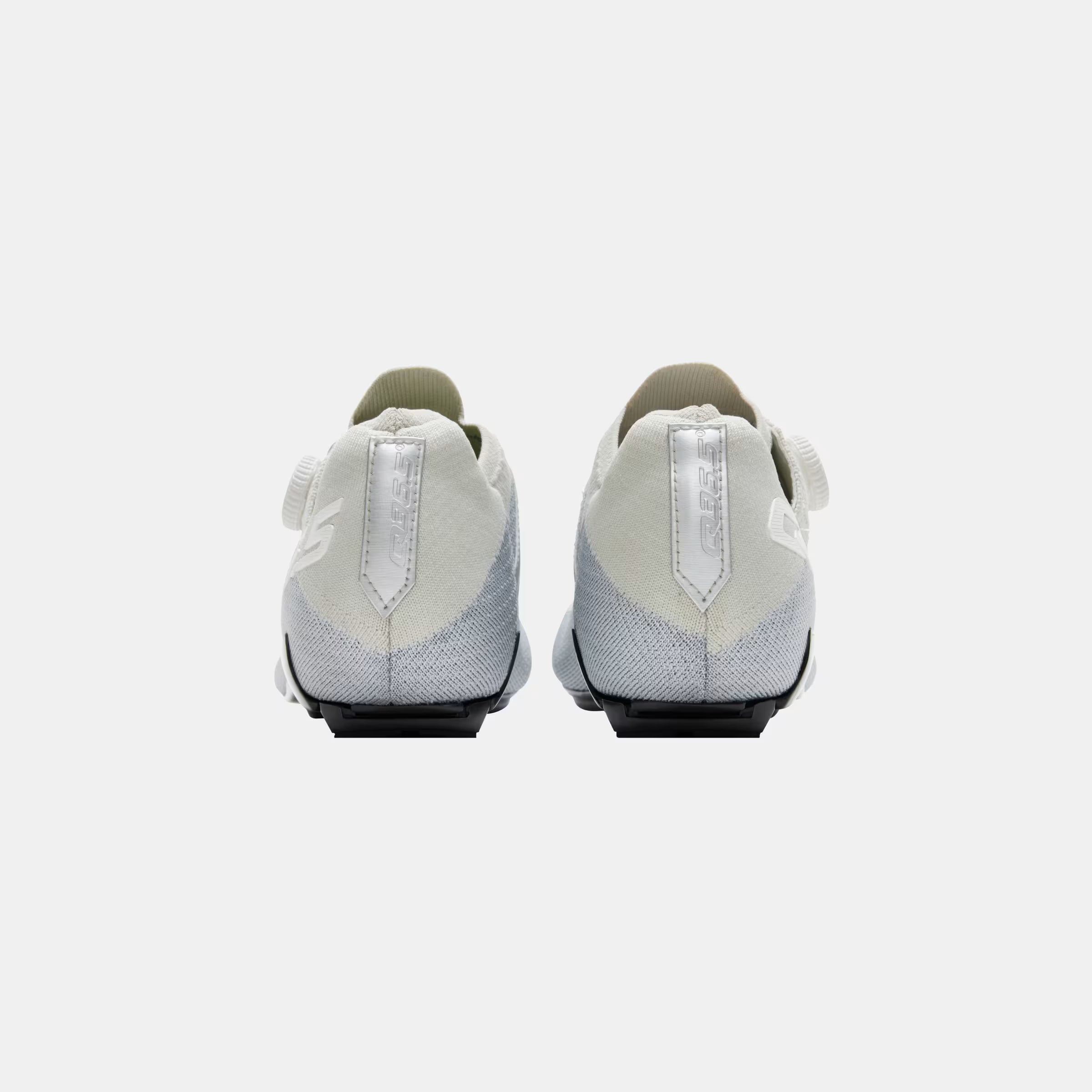 Rear view of Q36.5 Dottore Clima Road Shoes - Ice Grey showing heel design and closure system details