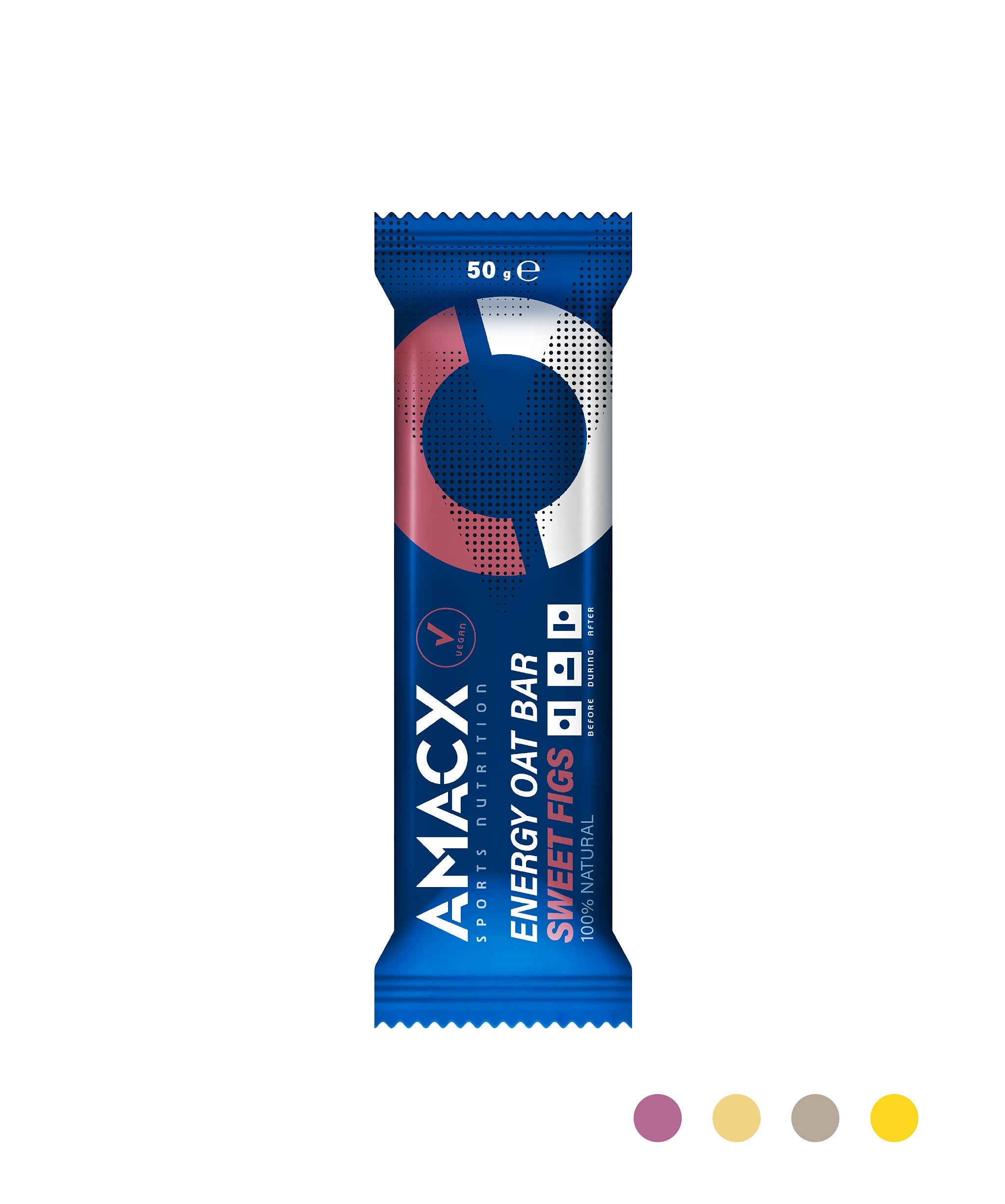 Energy Oat Bar Sweet Figs | 12 pack sports bar in blue packaging with red and white circle, portrait 2048x2454px