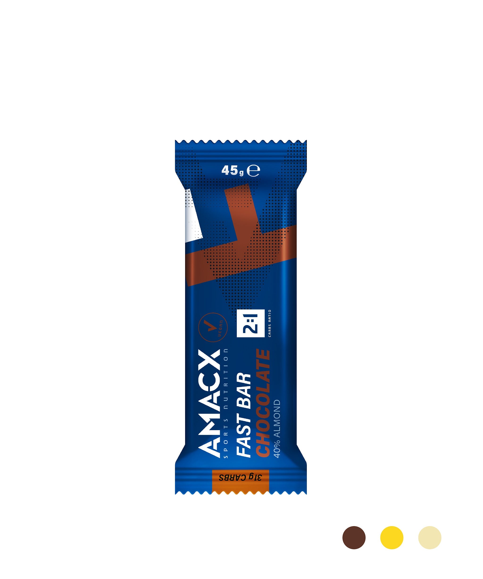 Fast Bar Chocolate | 12 pack single bar in blue wrapper showing 2:1 carbohydrate ratio, portrait gallery image 1