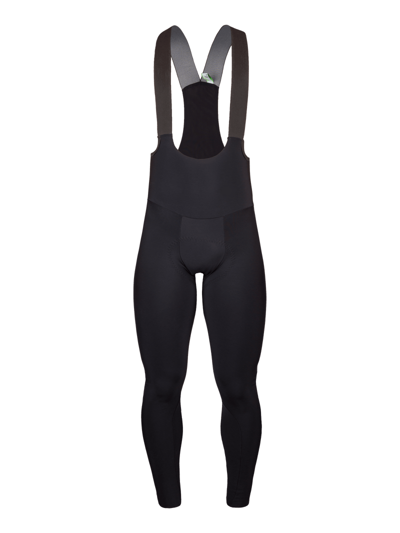 Front view of Q36.5 Winter Bib Tights with pre-shaped fit and three-dimensional construction