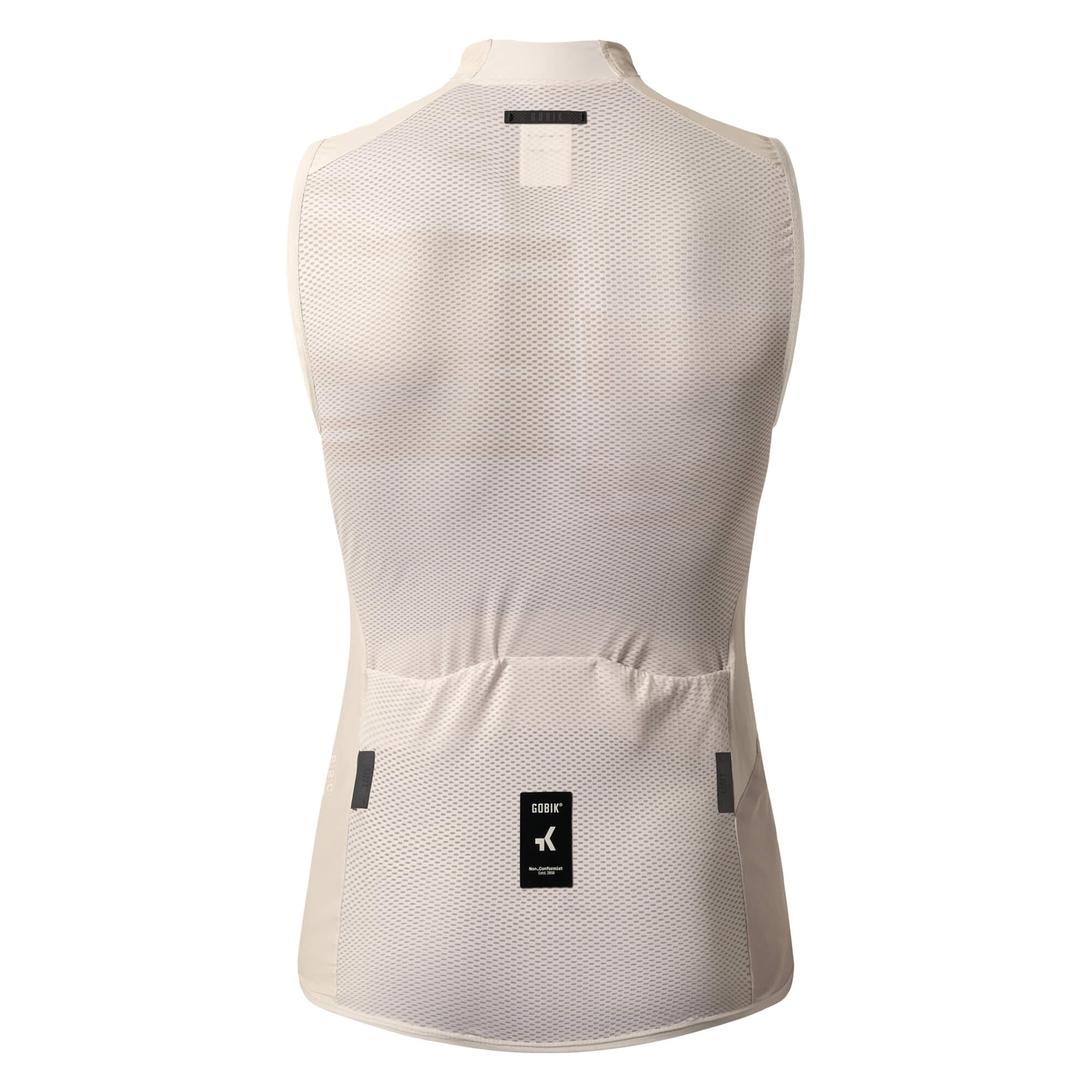 GOBIK Vest Plus 2.0 - Women's breathable mesh back view with three rear pockets for cycling comfort and fit