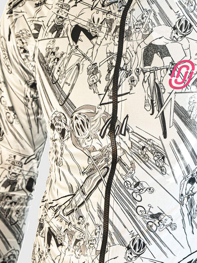 Close-up of the Ostroy Manga Airstream Jacket’s print, displaying the detailed manga artwork and high-quality material.