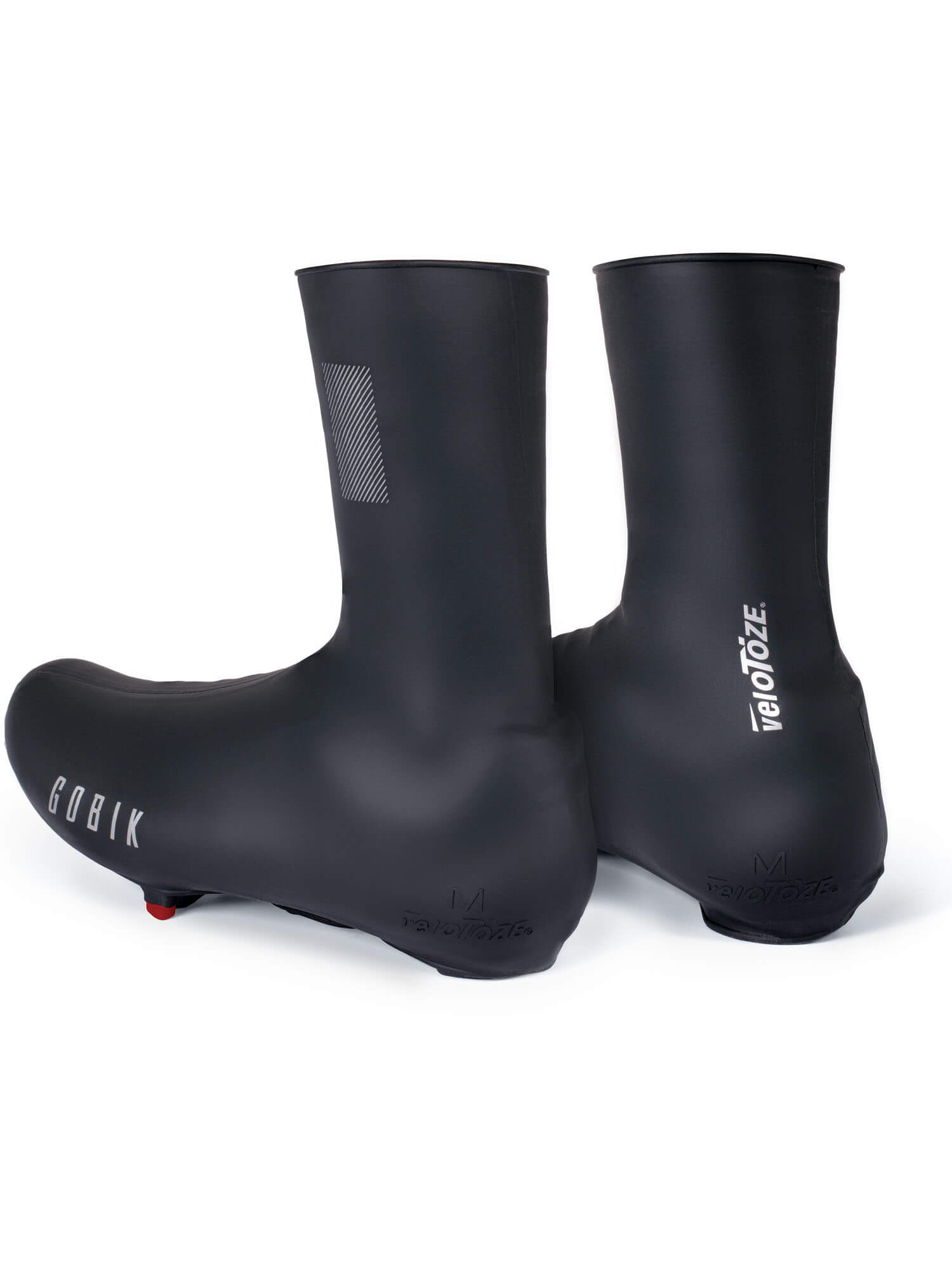 GOBIK VELOTOZE Snaps Tall Overshoes - Unisex in black with zipperless design and snap closures for cold weather cycling