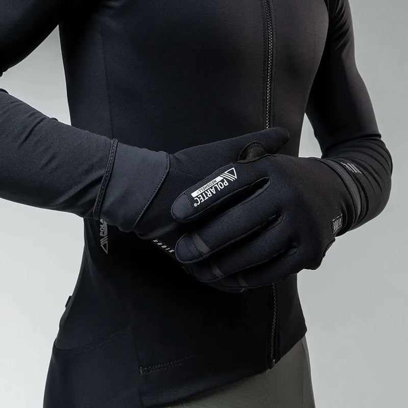 GOBIK NEOshell Bora Black waterproof cycling gloves with thermal protection.