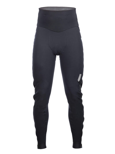 Front view of Q36.5 Winter Overtights showing the high waist and reflective logo.