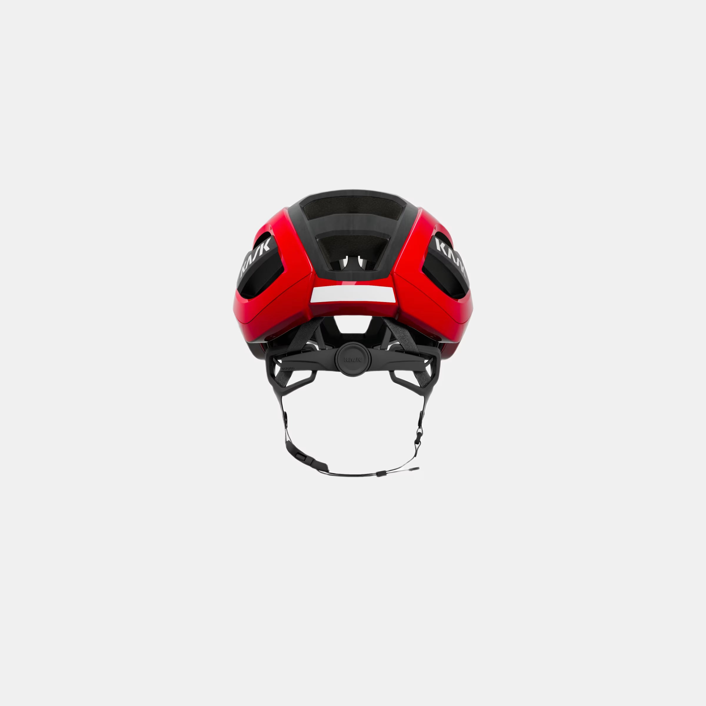 Kask Elemento Helmet - Red shown from rear view highlighting adjustable fit system and aerodynamic design