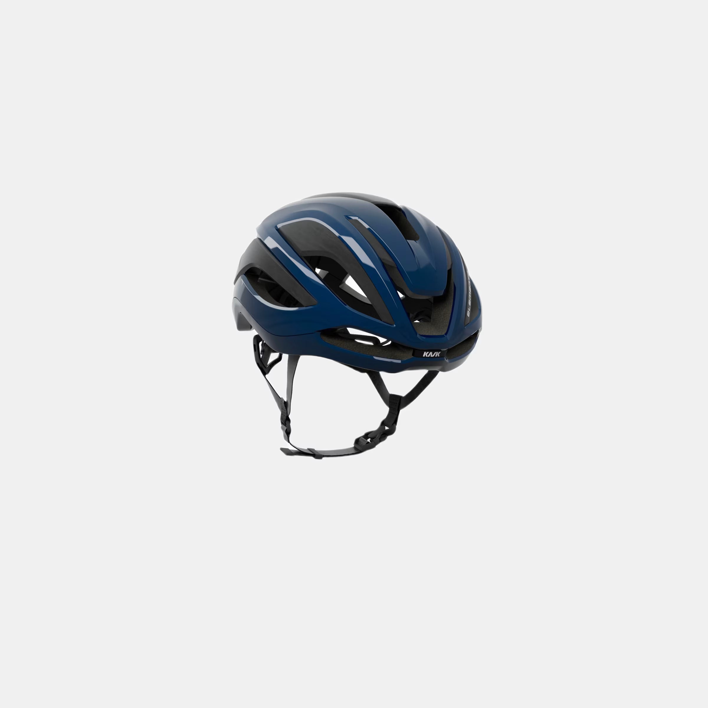 Kask Elemento Helmet - Oxford Blue shown in side view with aerodynamic vents and adjustable strap system