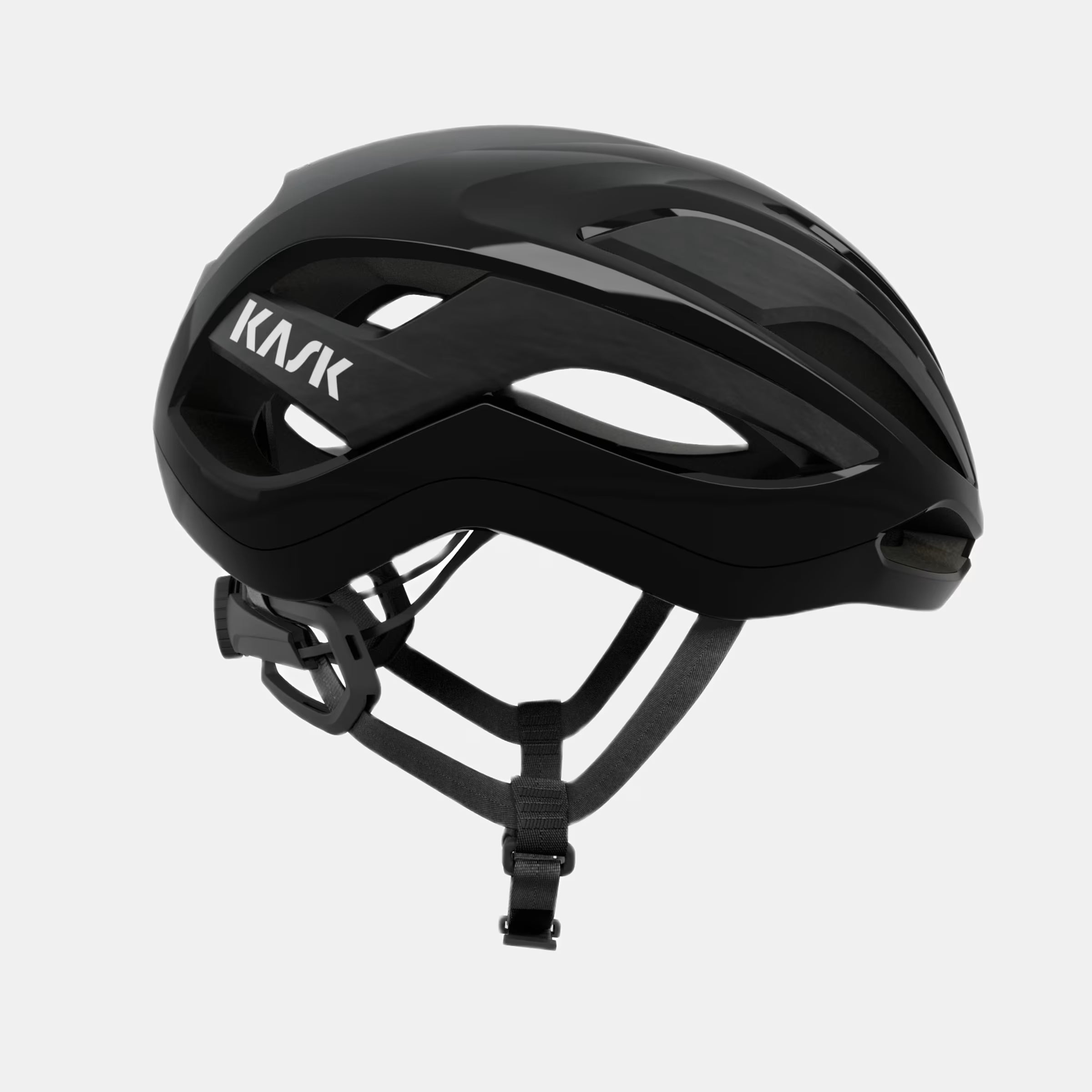 Kask Elemento Helmet - Black side view showing aerodynamic design and ventilation for cycling performance and safety