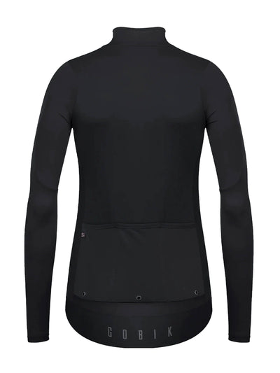 Rear view of GOBIK Envy Women's Jacket with large back pockets and reflective details.