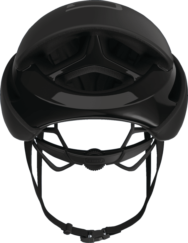 Black ABUS GameChanger helmet, forced air-cooling technology, Zoom Ace system, EPS shock absorption.
