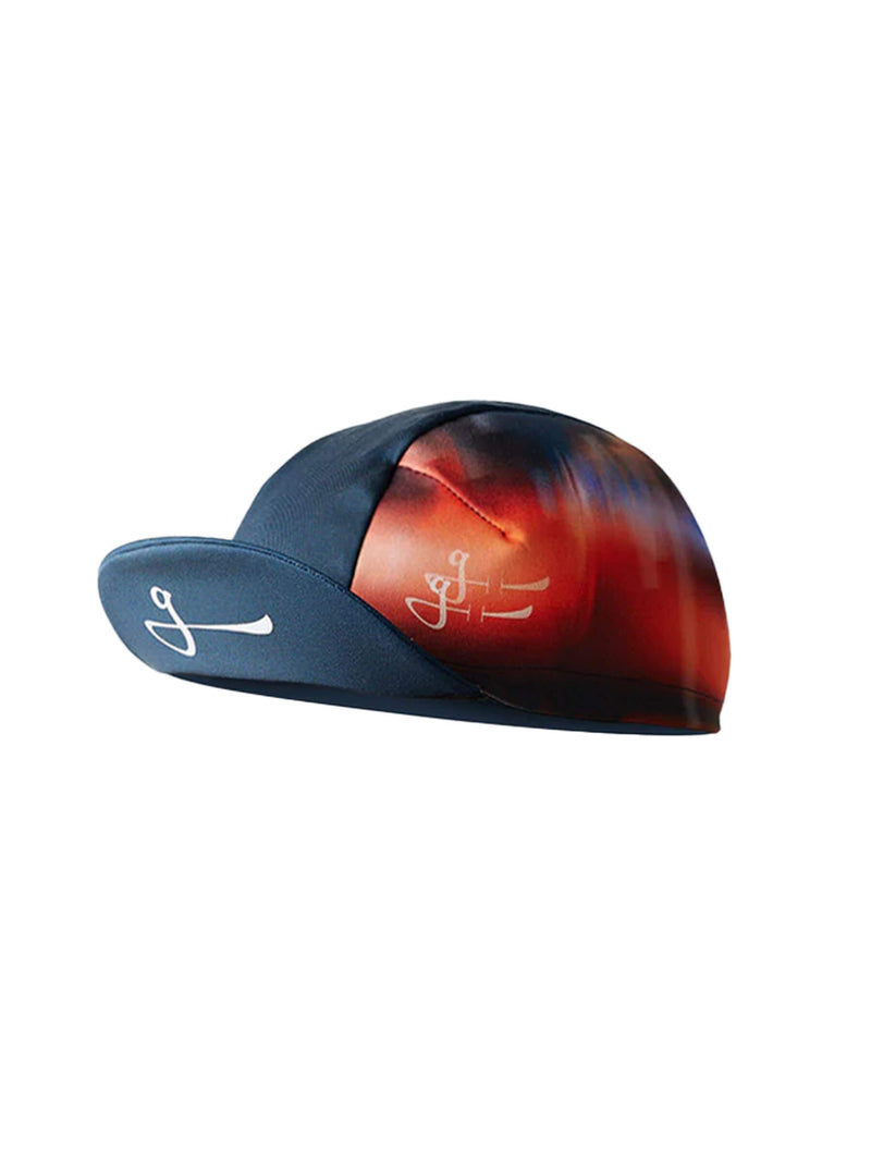 Givelo black Cycling cap with a fiery design, combining functionality with a bold style for any ride.