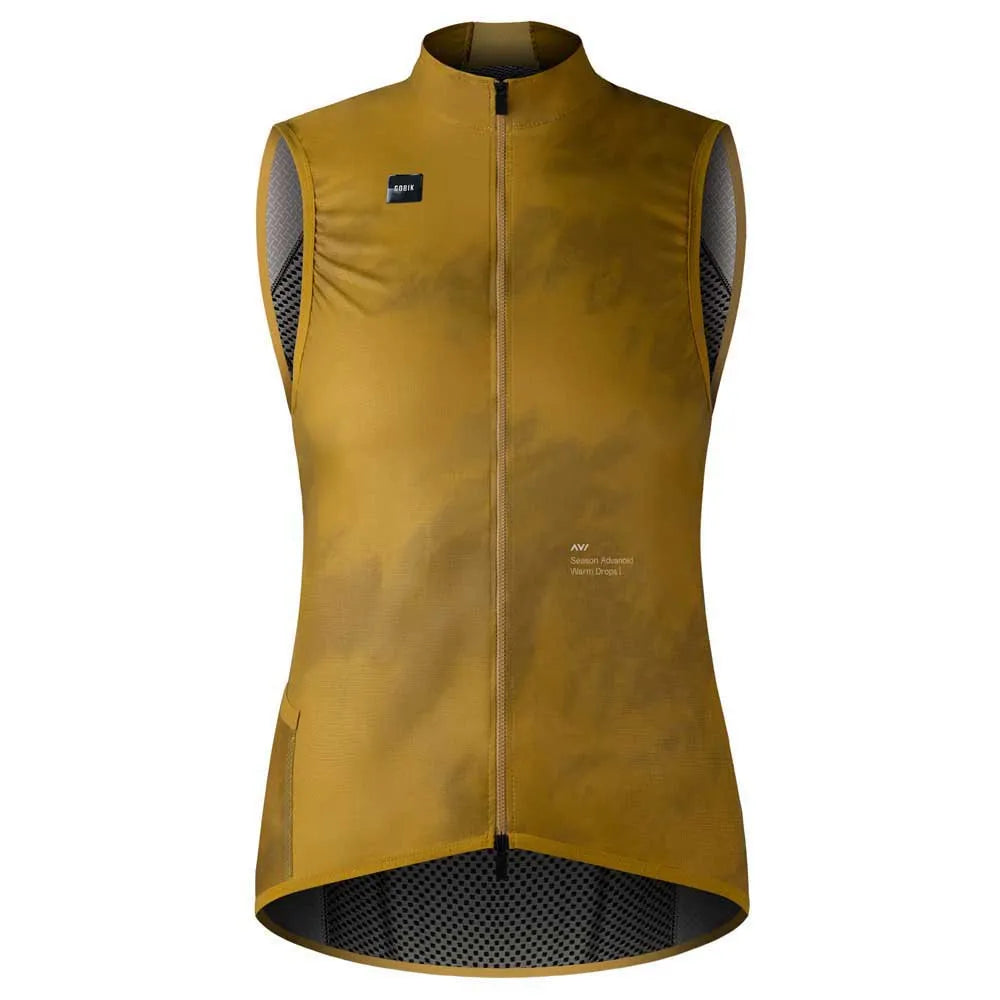 GOBIK Vest Plus 2.0 - Men's sleeveless cycling vest in mustard with aerodynamic fit and full front zipper
