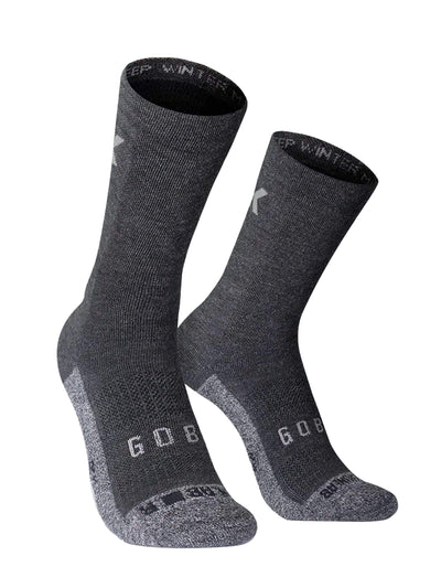 GOBIK grey socks with thermal. Deep Winter merino socks for extreme cold with Resistex® bioceramic yarns and merino wool fibers.