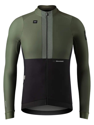 Men's Hyder Blend Jersey in ivy green, with fabric blend for elasticity and comfort during cool weather rides.