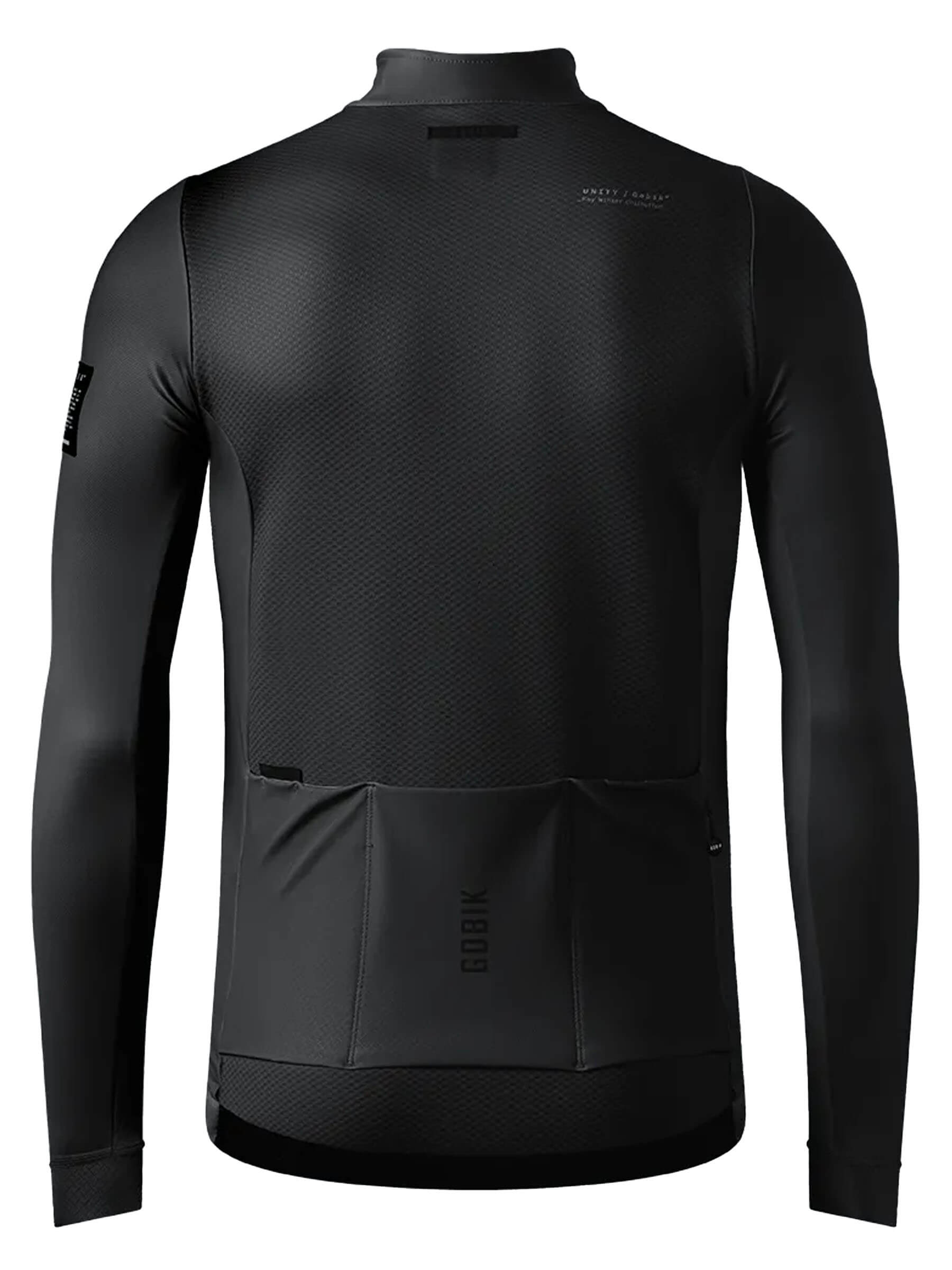 Men's GOBIK Skimo Pro thermal jacket in jasper black, featuring Event® DVstretch™ membrane for flexibility and breathability.