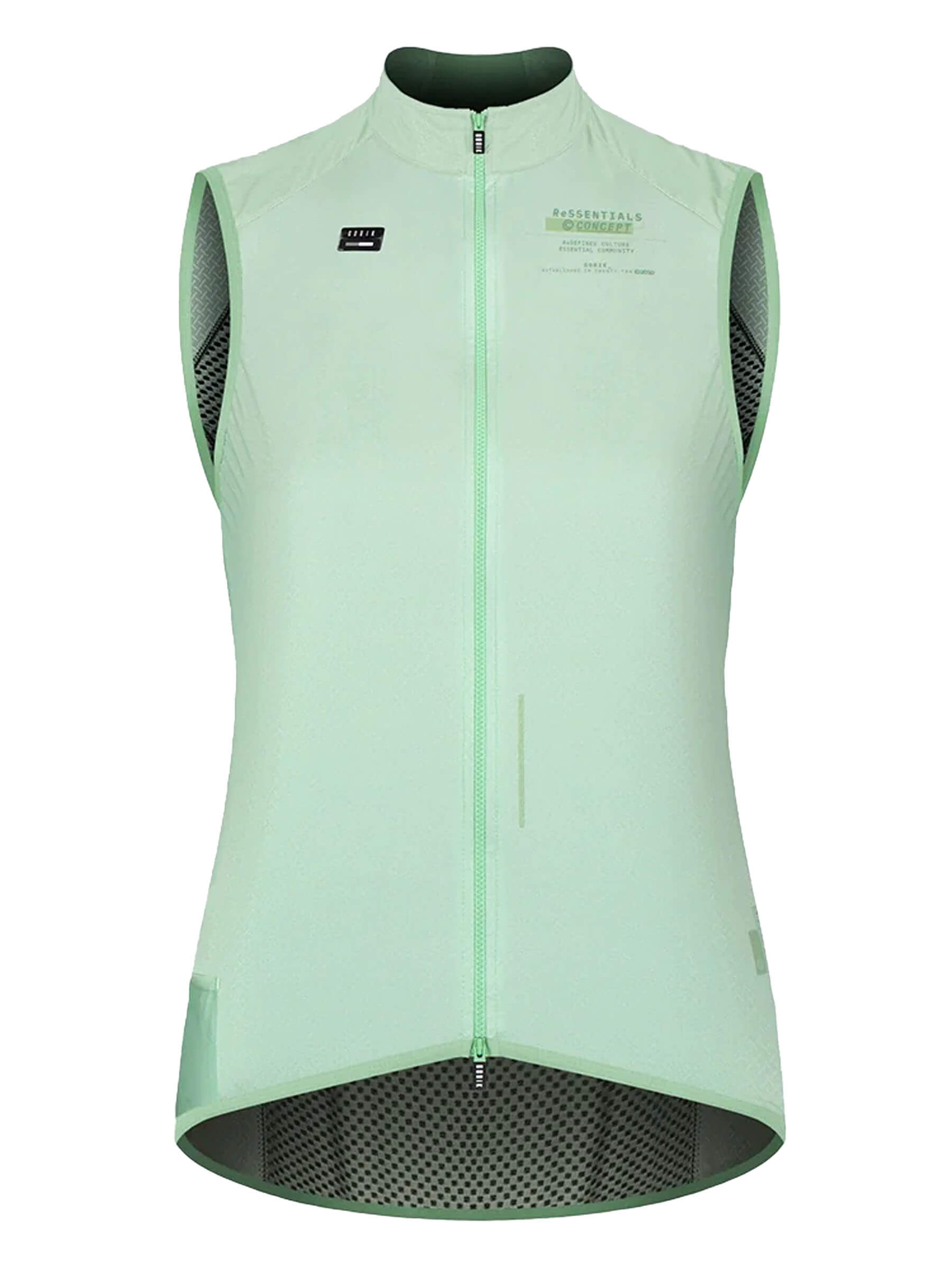 GOBIK Vest Plus 2.0 - Women's sleeveless cycling vest in light green with aerodynamic fit and structured fabric front panel