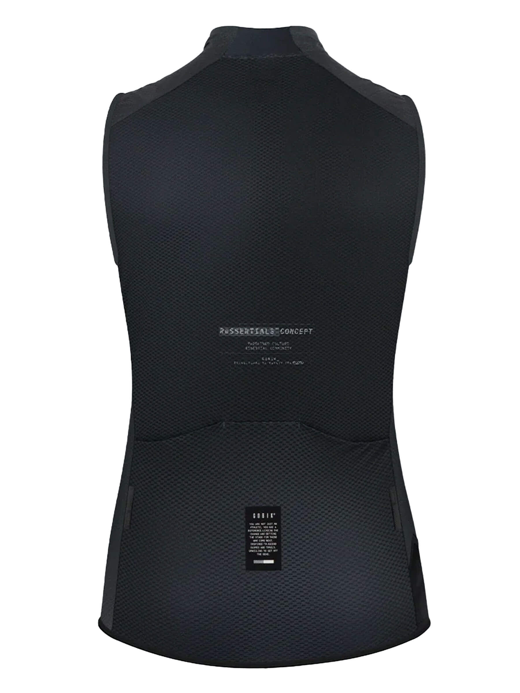 Back view of GOBIK Vest Plus 2.0 - Women's showcasing textured fabric and streamlined fit for cycling performance