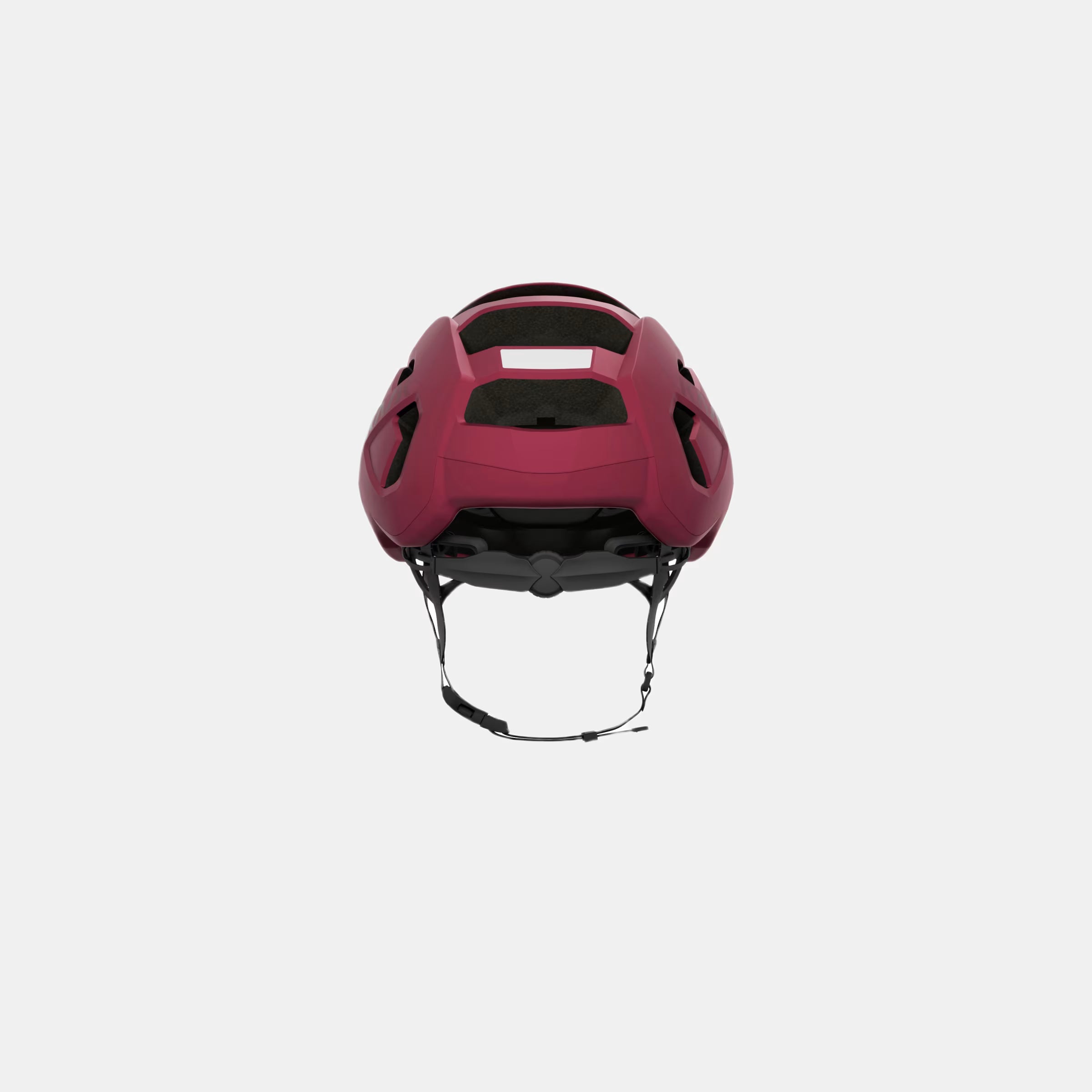 Back view of Kask Wasabi Helmet - Burgundy Matt showing adjustable strap and ventilation design
