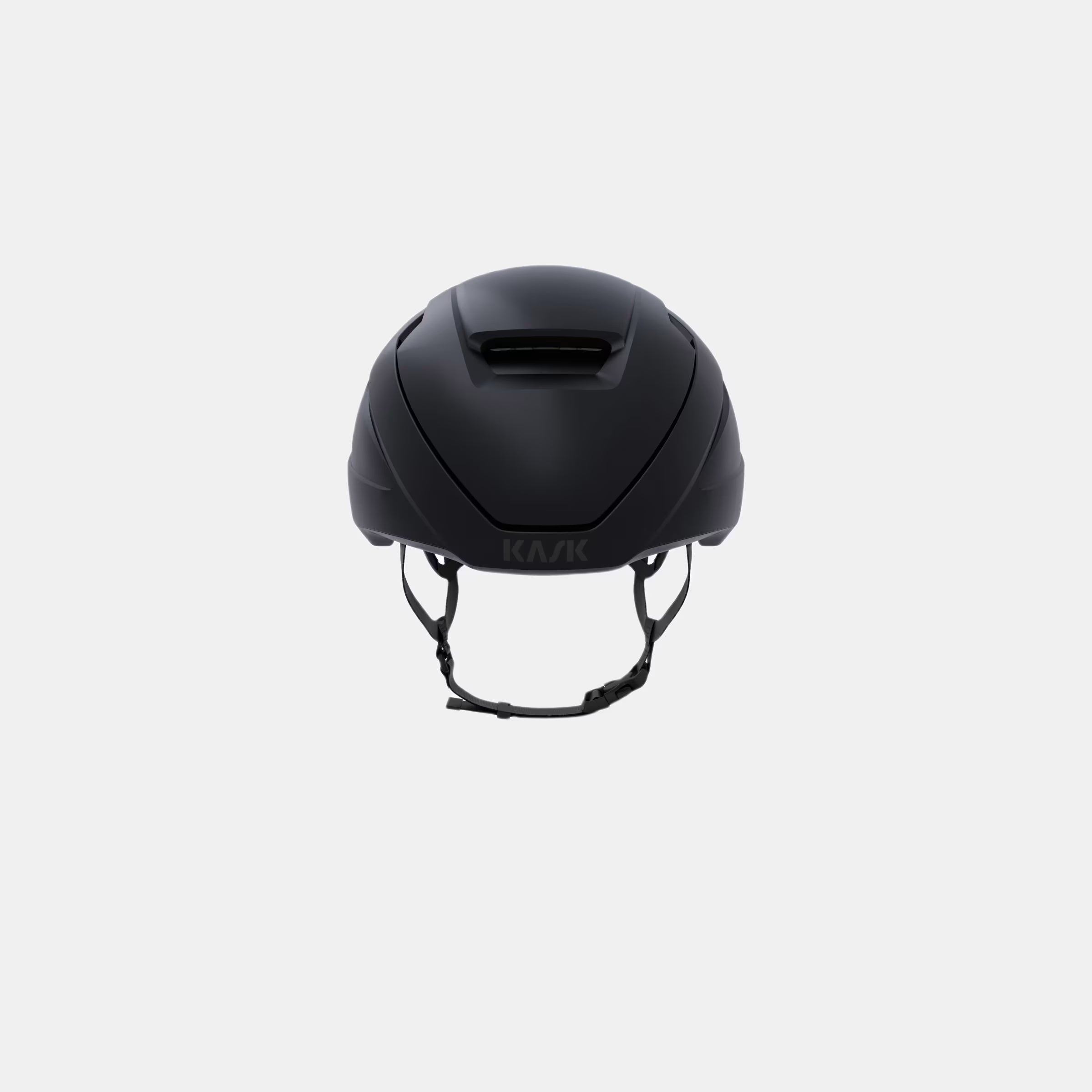 Front view of Kask Wasabi Helmet - Black Matt with adjustable central vent and sleek low-profile design