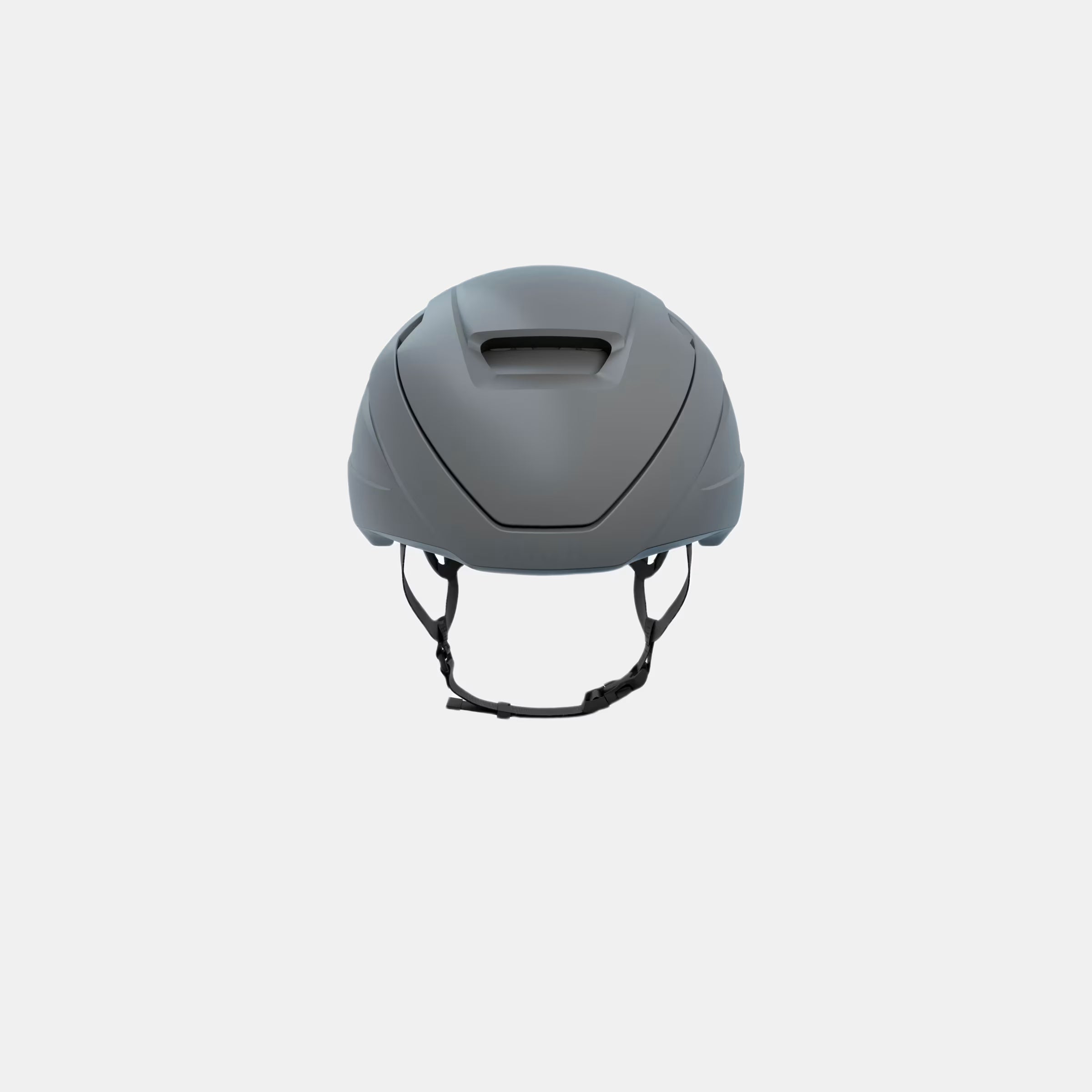 Kask Wasabi Helmet - Grey Matt front view showing adjustable vent and sleek aerodynamic design with secure chin straps
