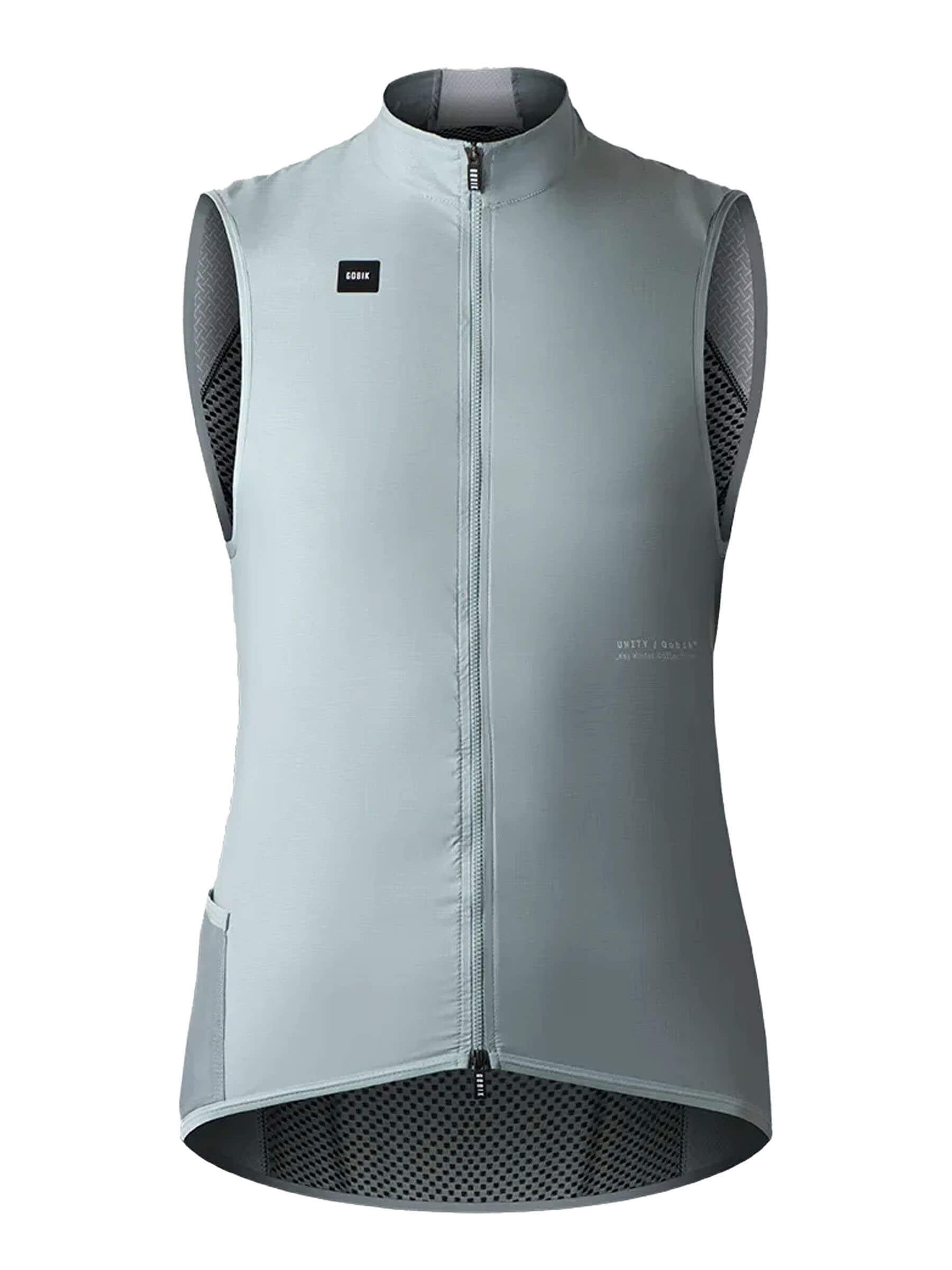 GOBIK Vest Plus 2.0 - Women's in light gray with structured fabric and aerodynamic design for cycling comfort and fit.
