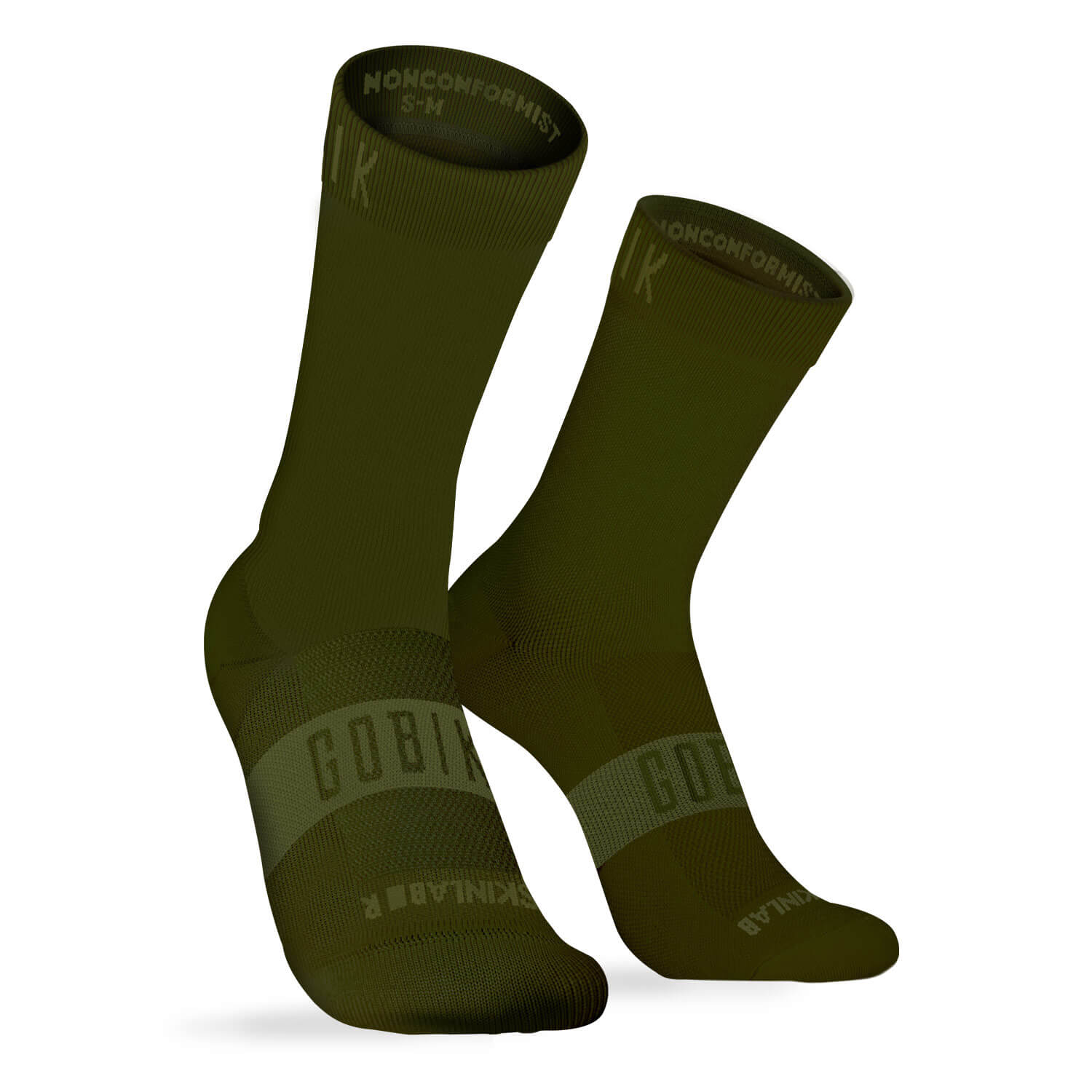 Olive green GOBIK Winter Merino Socks designed for warmth and comfort in cold weather with breathable soft fibers.