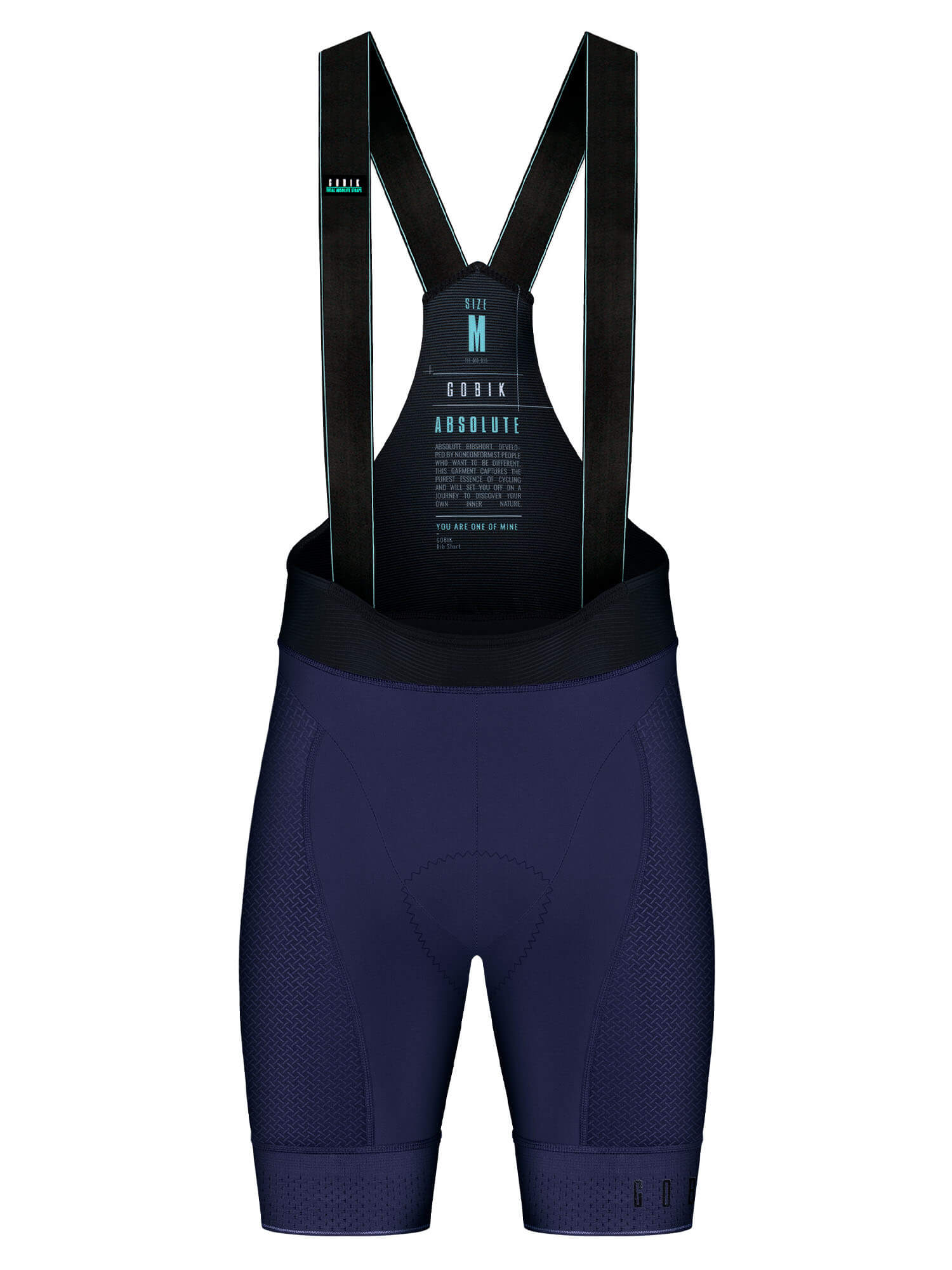 GOBIK Absolute 5.0 K10 Bib Shorts - Men's in navy with black suspenders designed for comfort and professional cycling performance