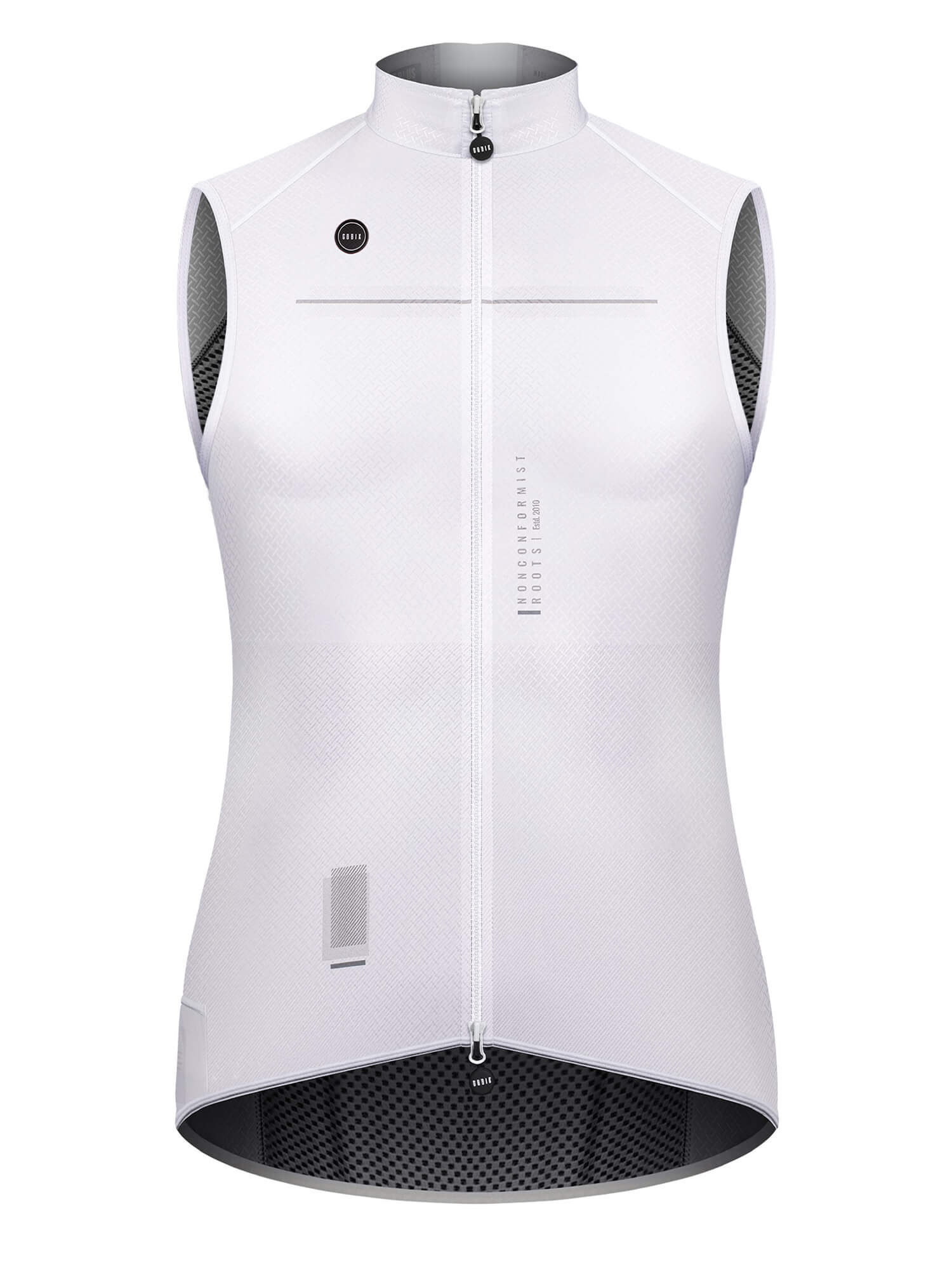 GOBIK Vest Plus 2.0 - Women's in white with aerodynamic fit and structured front fabric for cycling performance