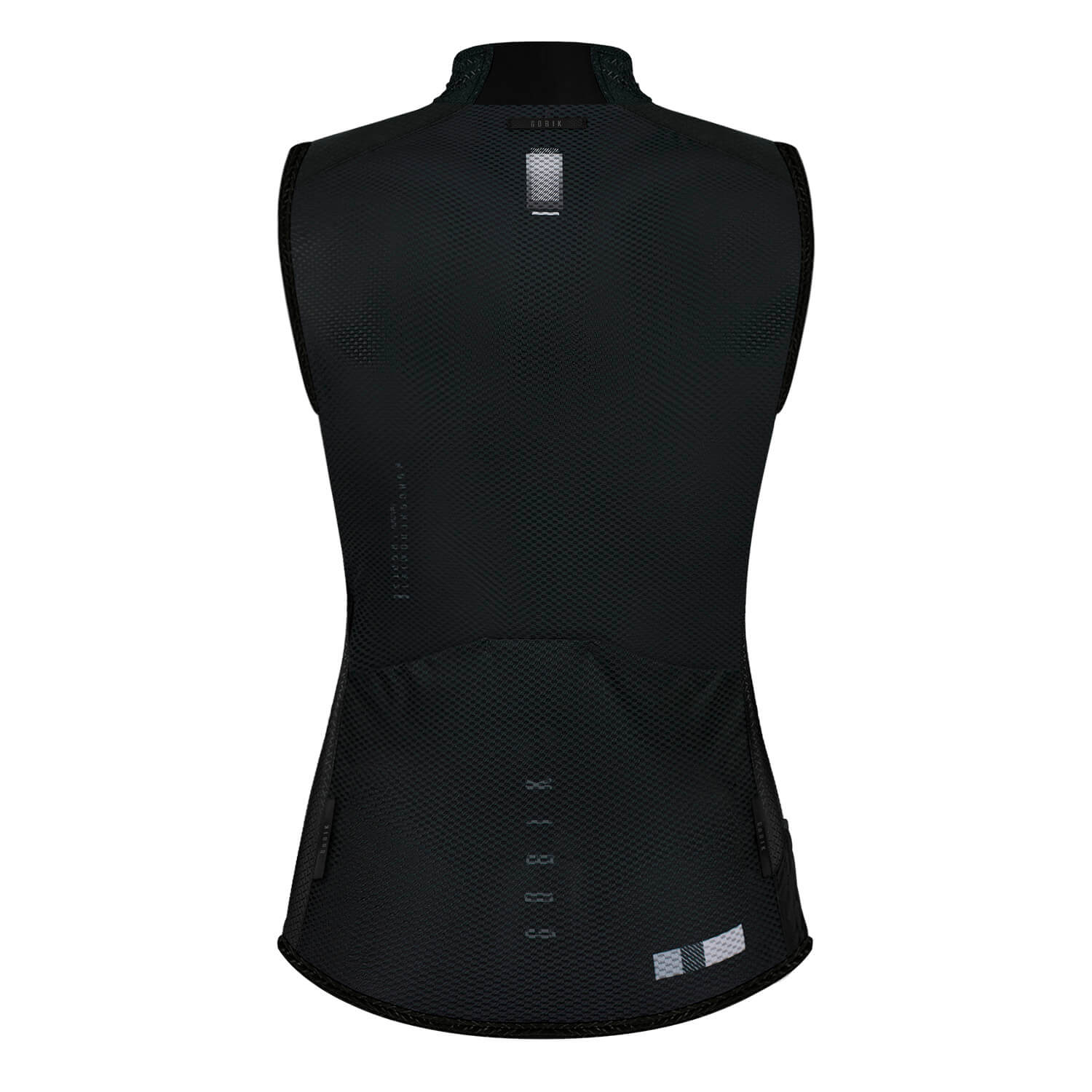 GOBIK Vest Plus 2.0 - Women's black cycling vest shown from the back with breathable fabric and rear pockets designed for comfort.